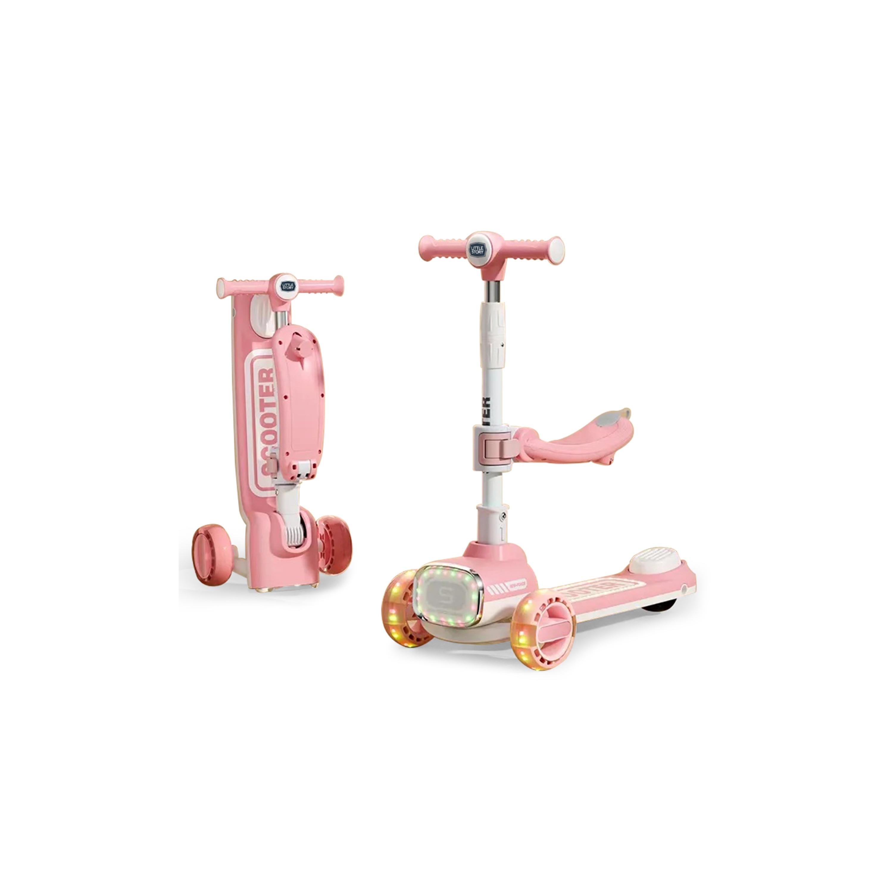 Little Story 2-In-1 Scooter with Ride-On & Push Handle-toys-outdoor-scooters-image-4