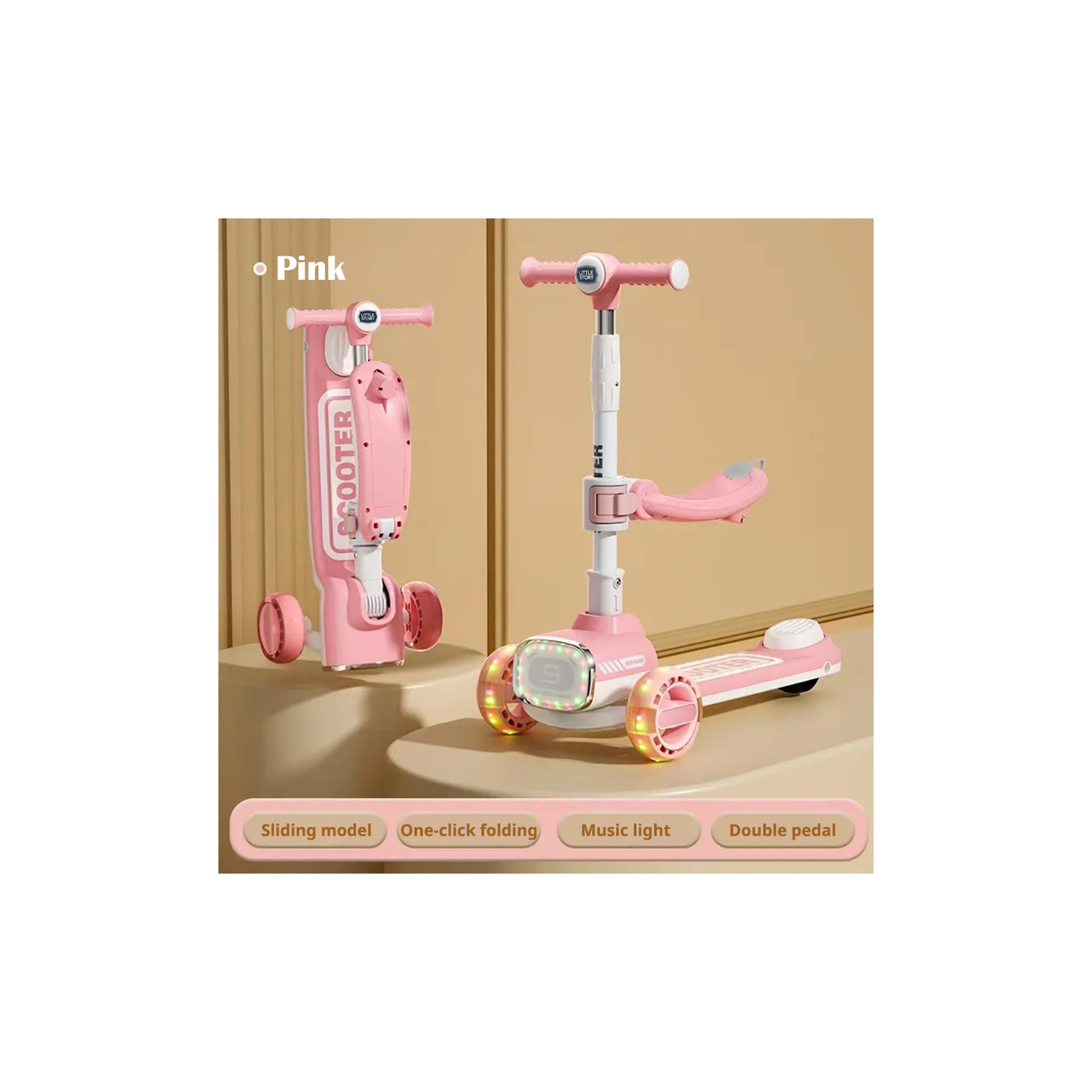 Little Story 2-In-1 Scooter with Ride-On & Push Handle-toys-outdoor-scooters-image-5