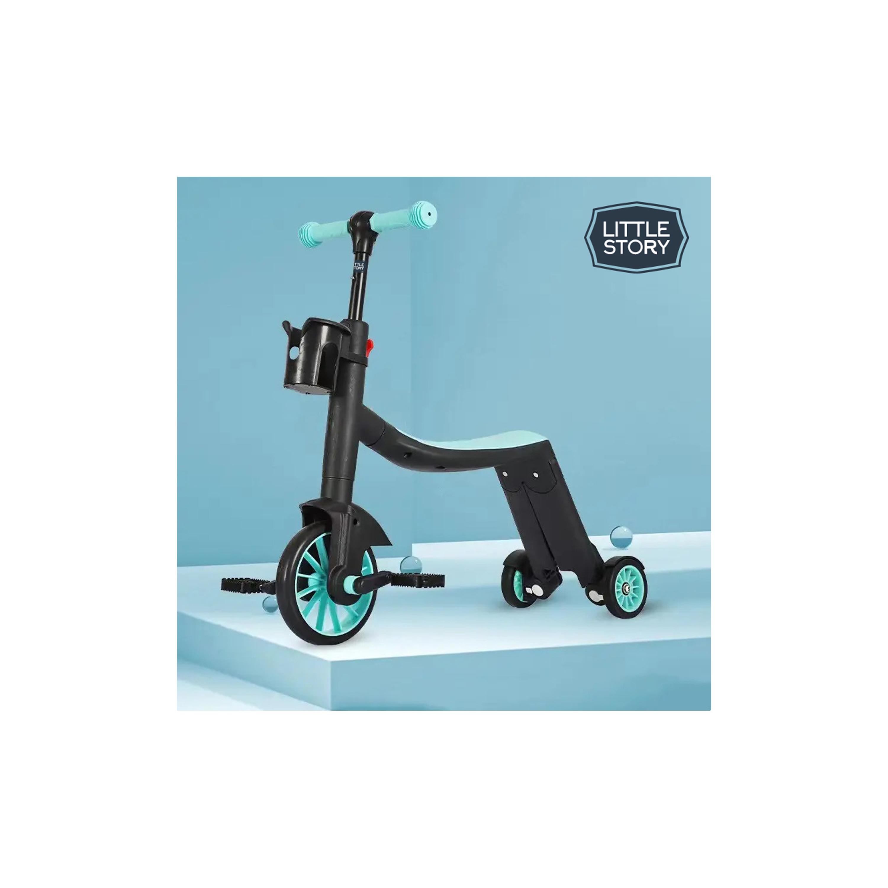 Little Story 5-In-1 Scooter, Balance Bike & Tri Cycle - Green-toys-outdoor-scooters-image-10