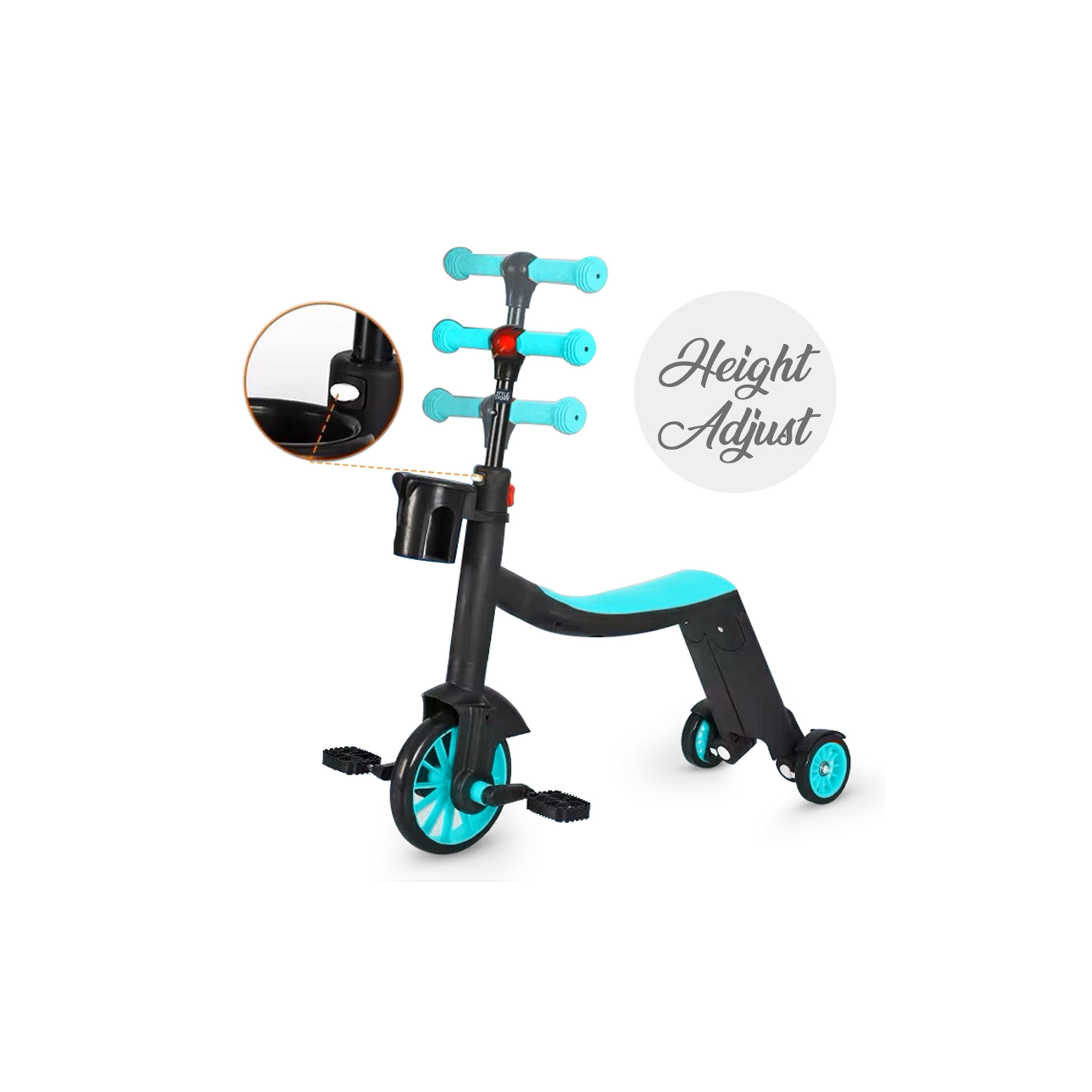 Little Story 5-In-1 Scooter, Balance Bike & Tri Cycle - Green-toys-outdoor-scooters-image-5