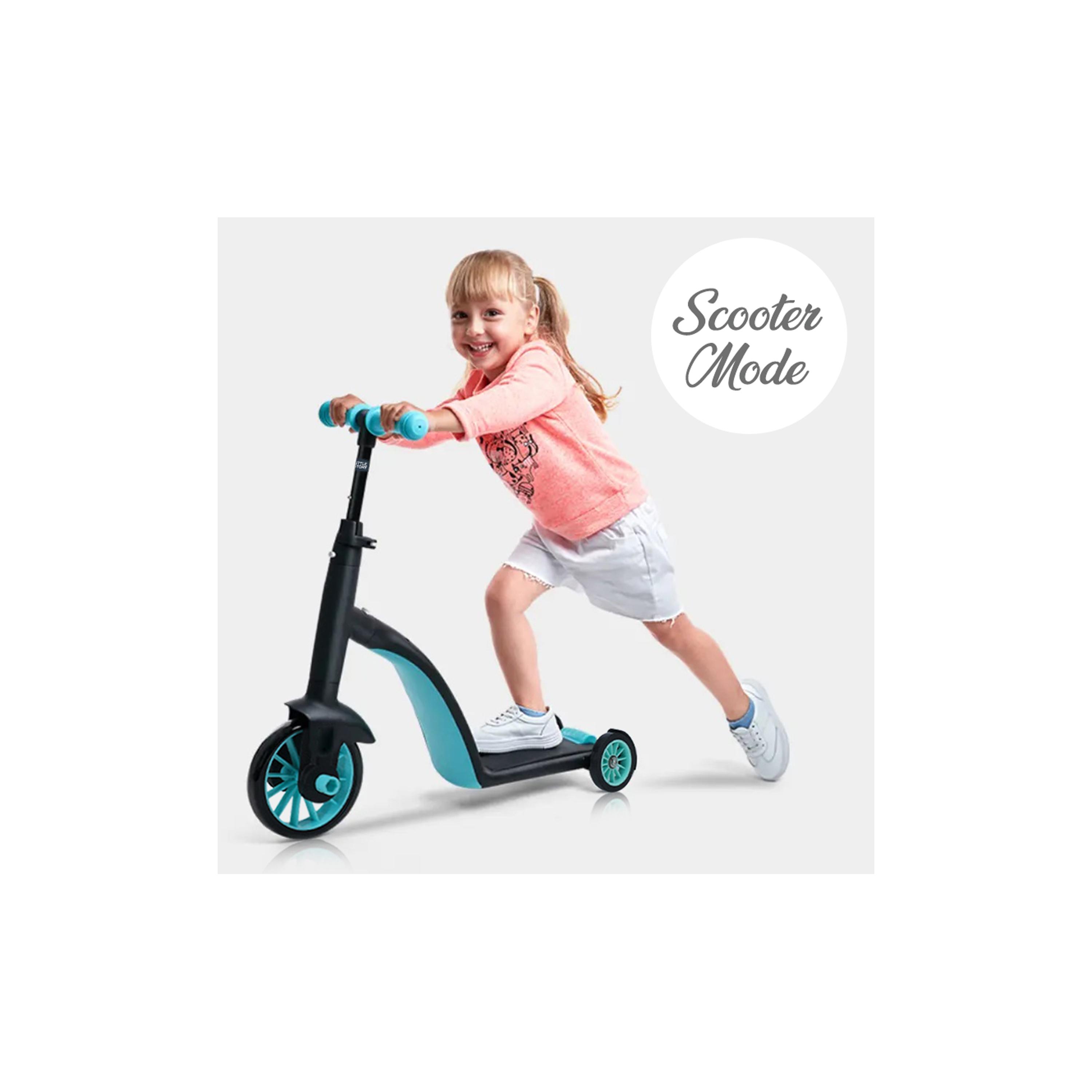 Little Story 5-In-1 Scooter, Balance Bike & Tri Cycle - Green-toys-outdoor-scooters-image-6