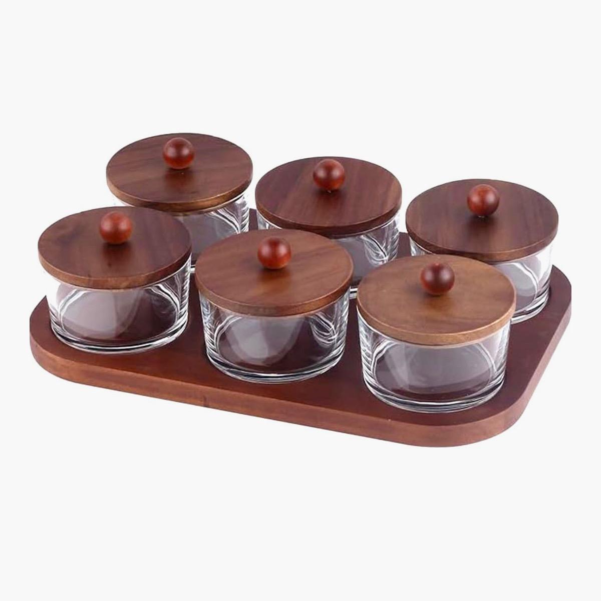 Quesera Billa 6-Piece Condiment Set with Tray and Lid