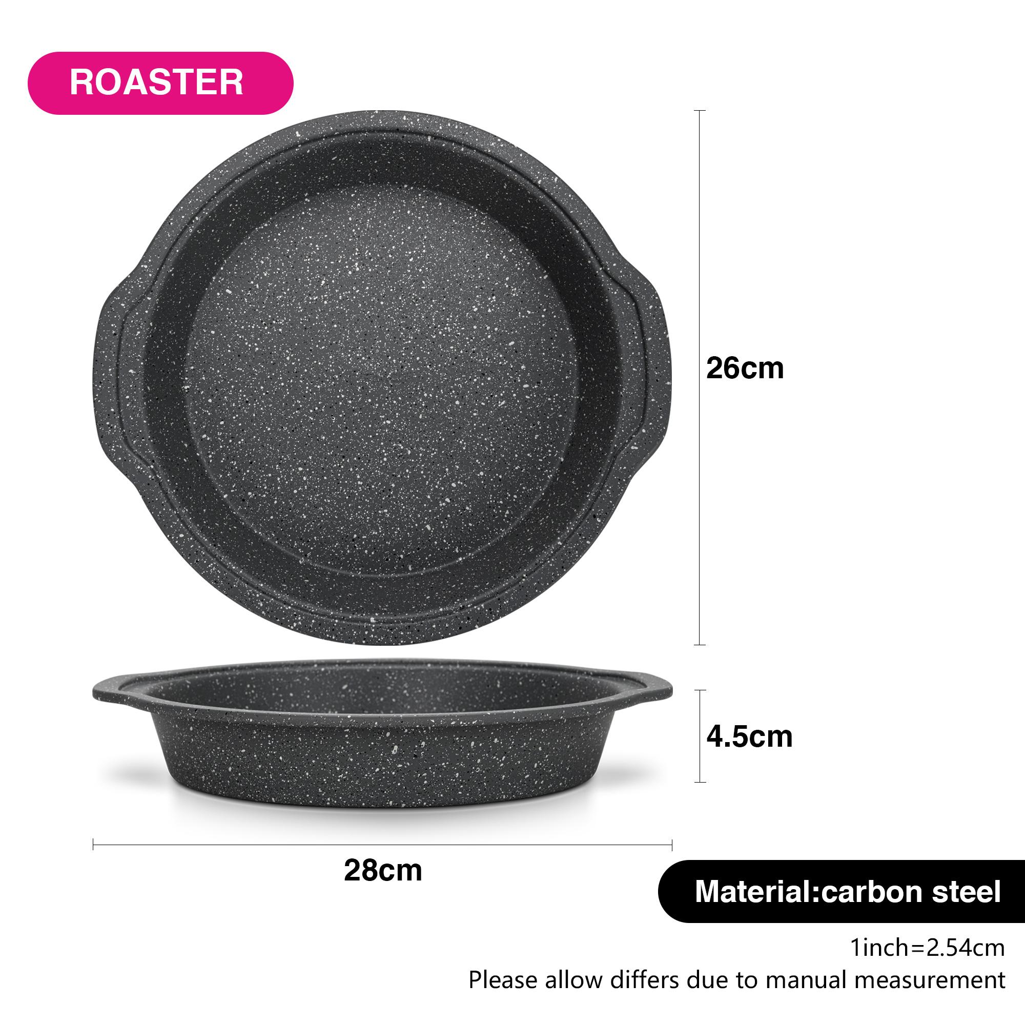 Carbon Steel Non-Stick Roaster - 28 cms-household-kitchen-bakeware-bakingdishes-image-3