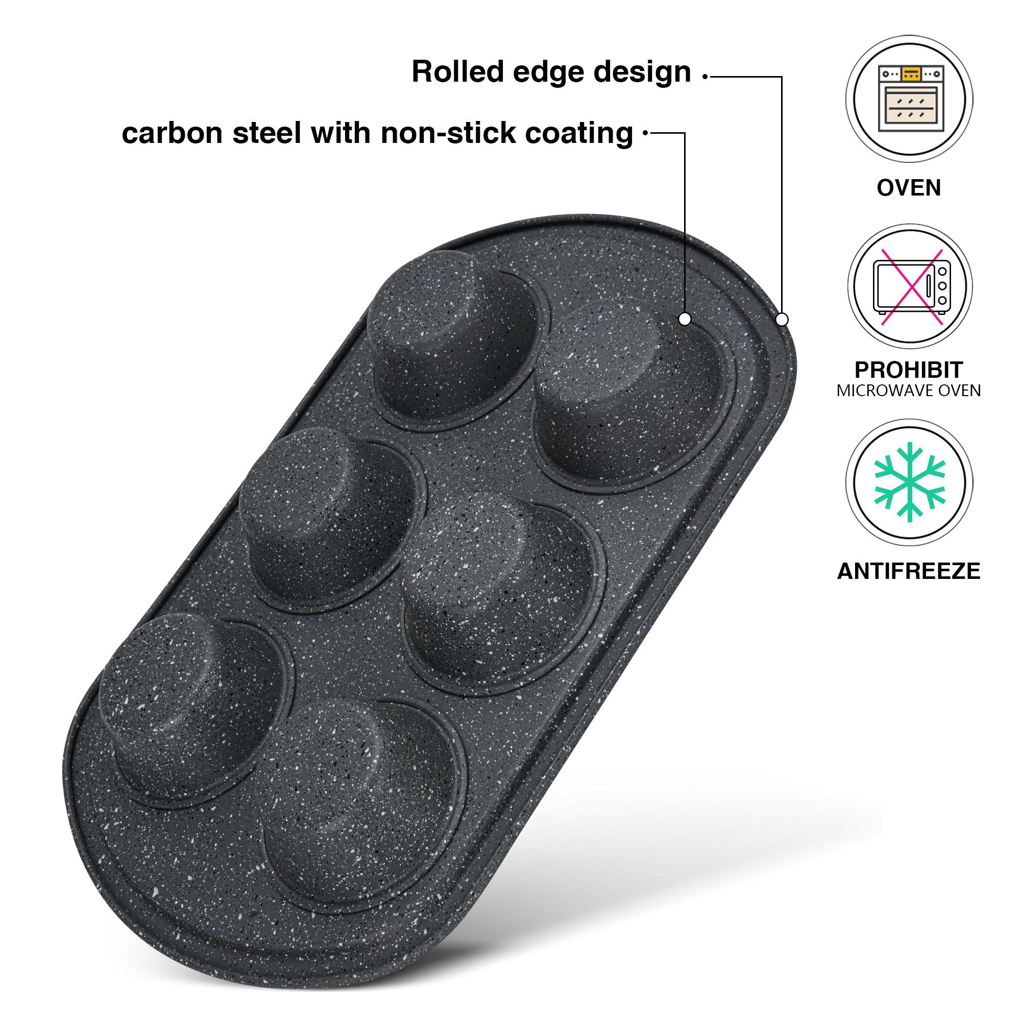 Fissman 6-Cup Carbon Steel Non-Stick Muffin Pan - 32 cms-household-kitchen-bakeware-bakingpansandmoulds-image-2