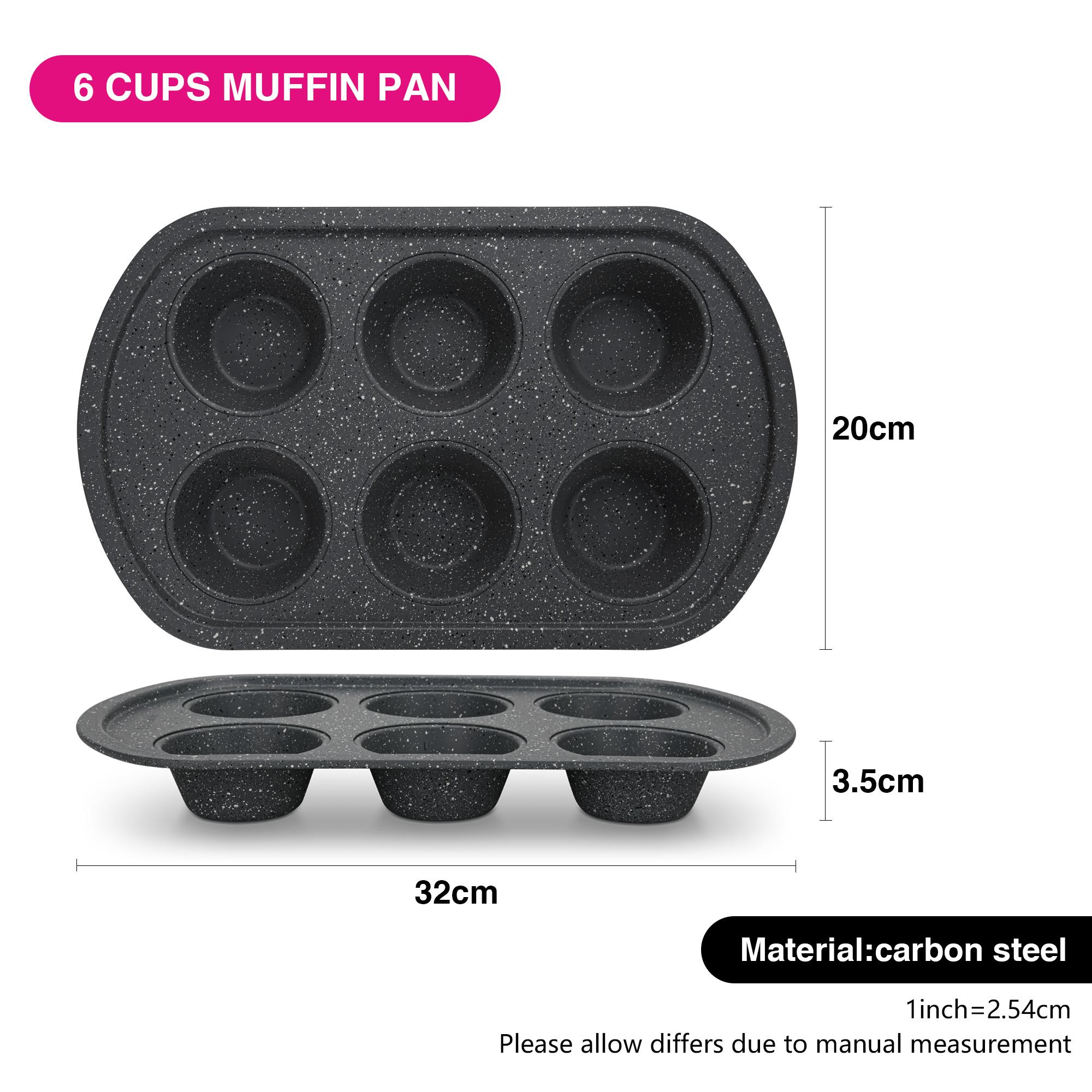 Fissman 6-Cup Carbon Steel Non-Stick Muffin Pan - 32 cms-household-kitchen-bakeware-bakingpansandmoulds-image-3