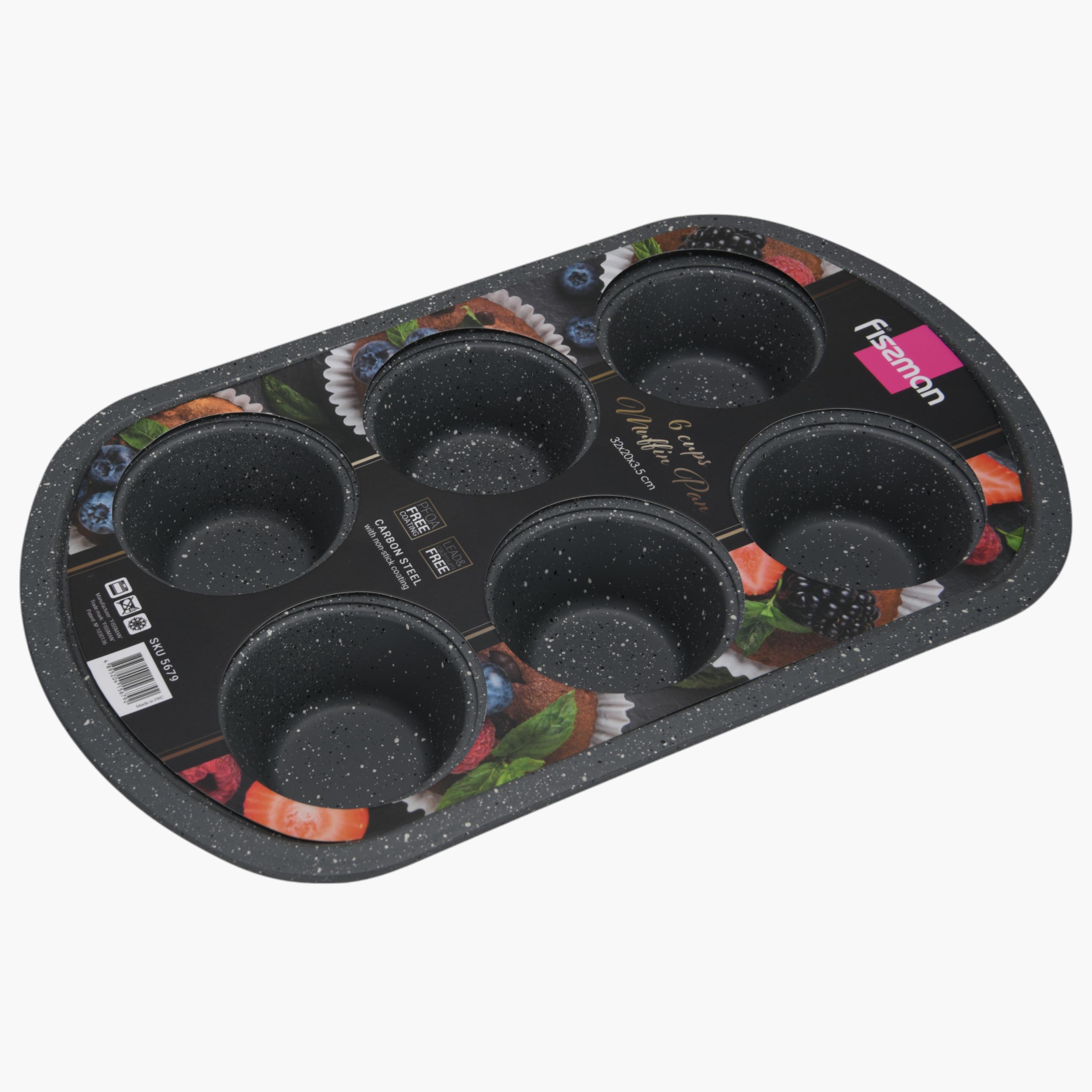 Fissman 6-Cup Carbon Steel Non-Stick Muffin Pan - 32 cms-household-kitchen-bakeware-bakingpansandmoulds-image-6