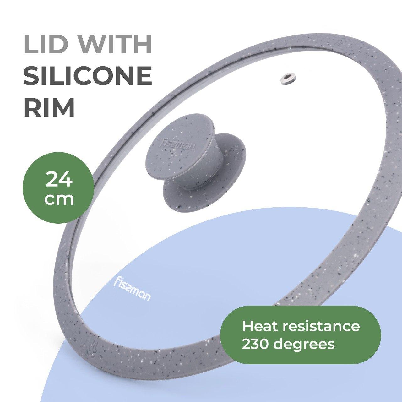 Fissman Arcades Glass Lid with Silicone Rim - 24 cms-household-kitchen-cookware-potsandpans-image-2