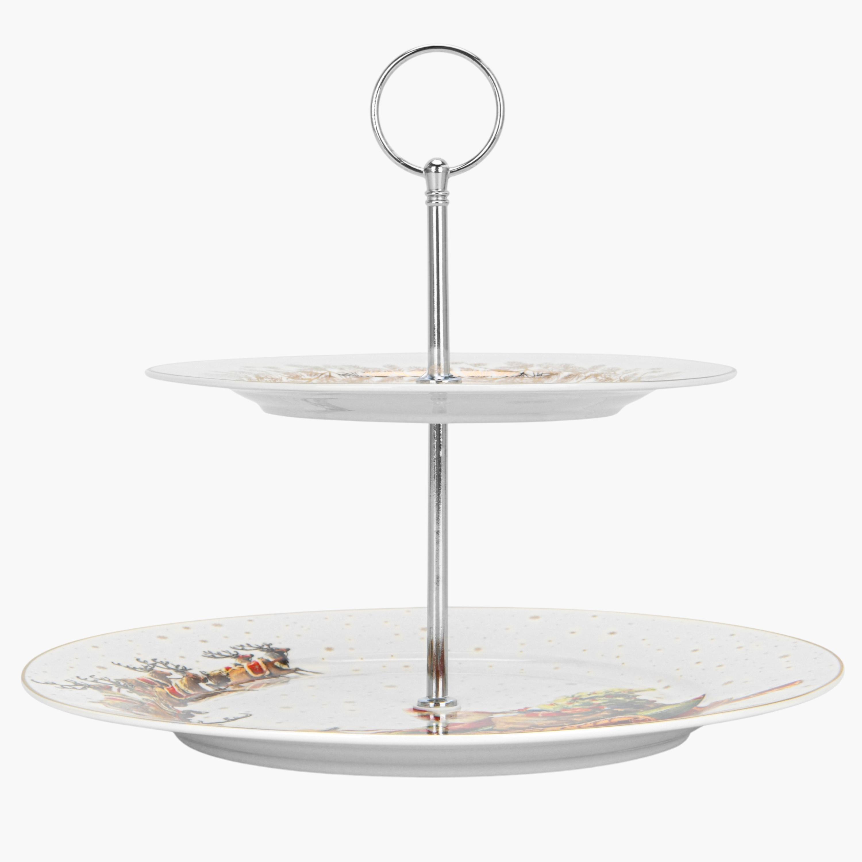 Christmas 2-Tier New Bone China Fruit Stand-household-dining-serveware-cakestands-image-5