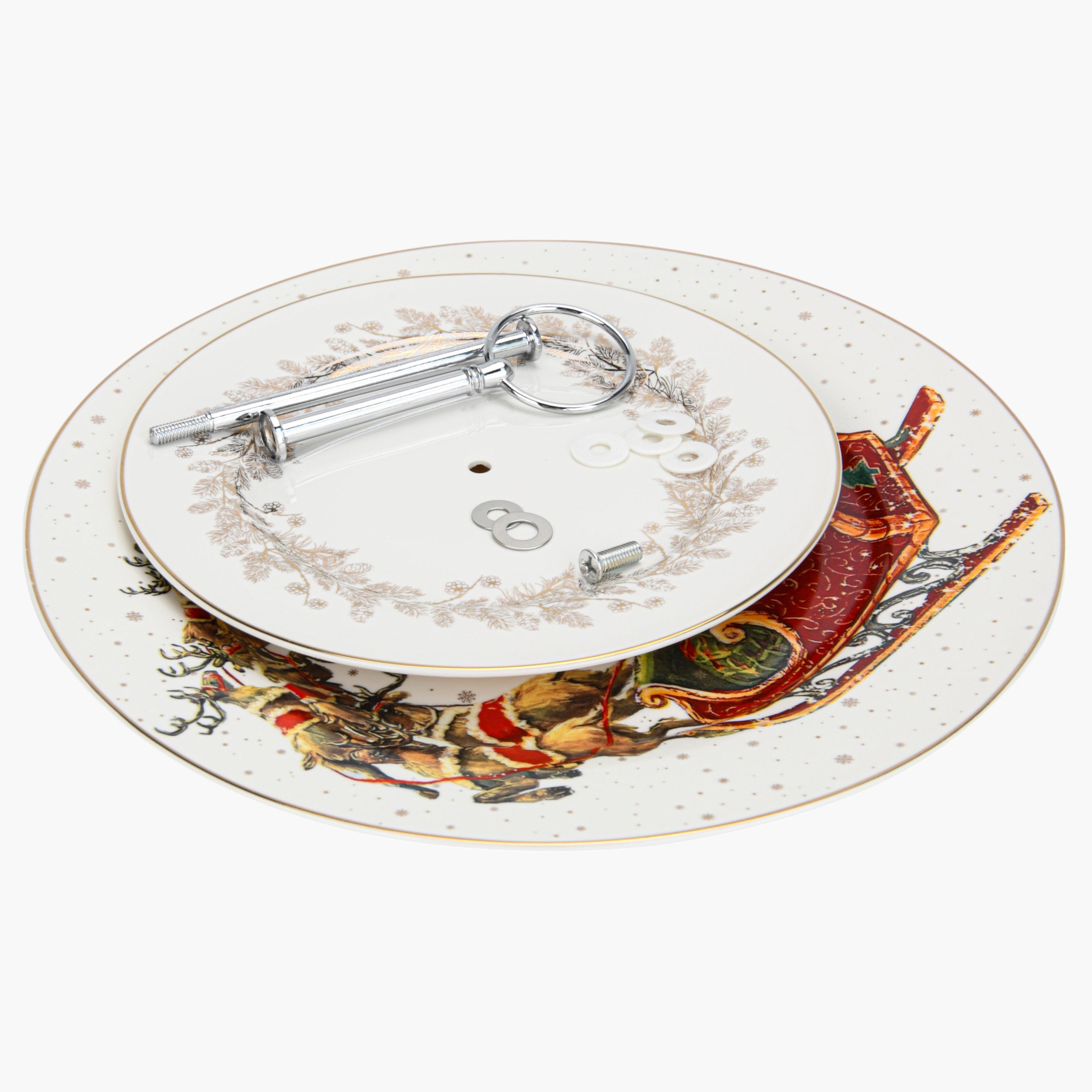 Christmas 2-Tier New Bone China Fruit Stand-household-dining-serveware-cakestands-image-6
