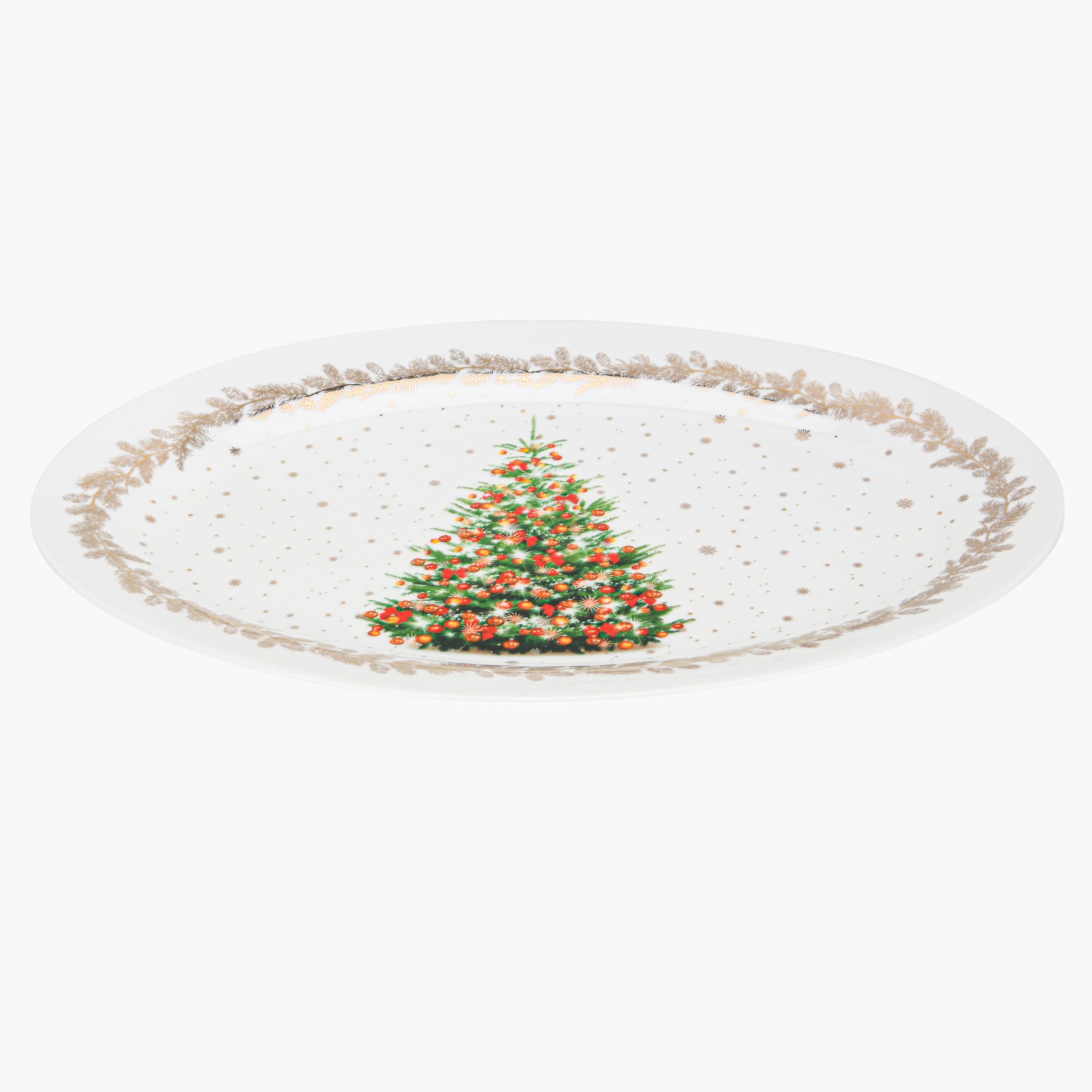 New Bone China Christmas Oval Plate - 30 cms-household-dining-serveware-servingplatters-image-5