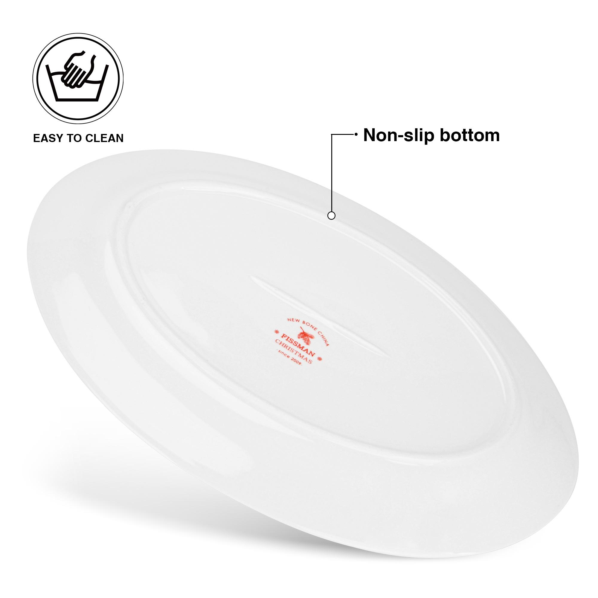 New Bone China Christmas Oval Plate - 30 cms-household-dining-serveware-servingplatters-image-2