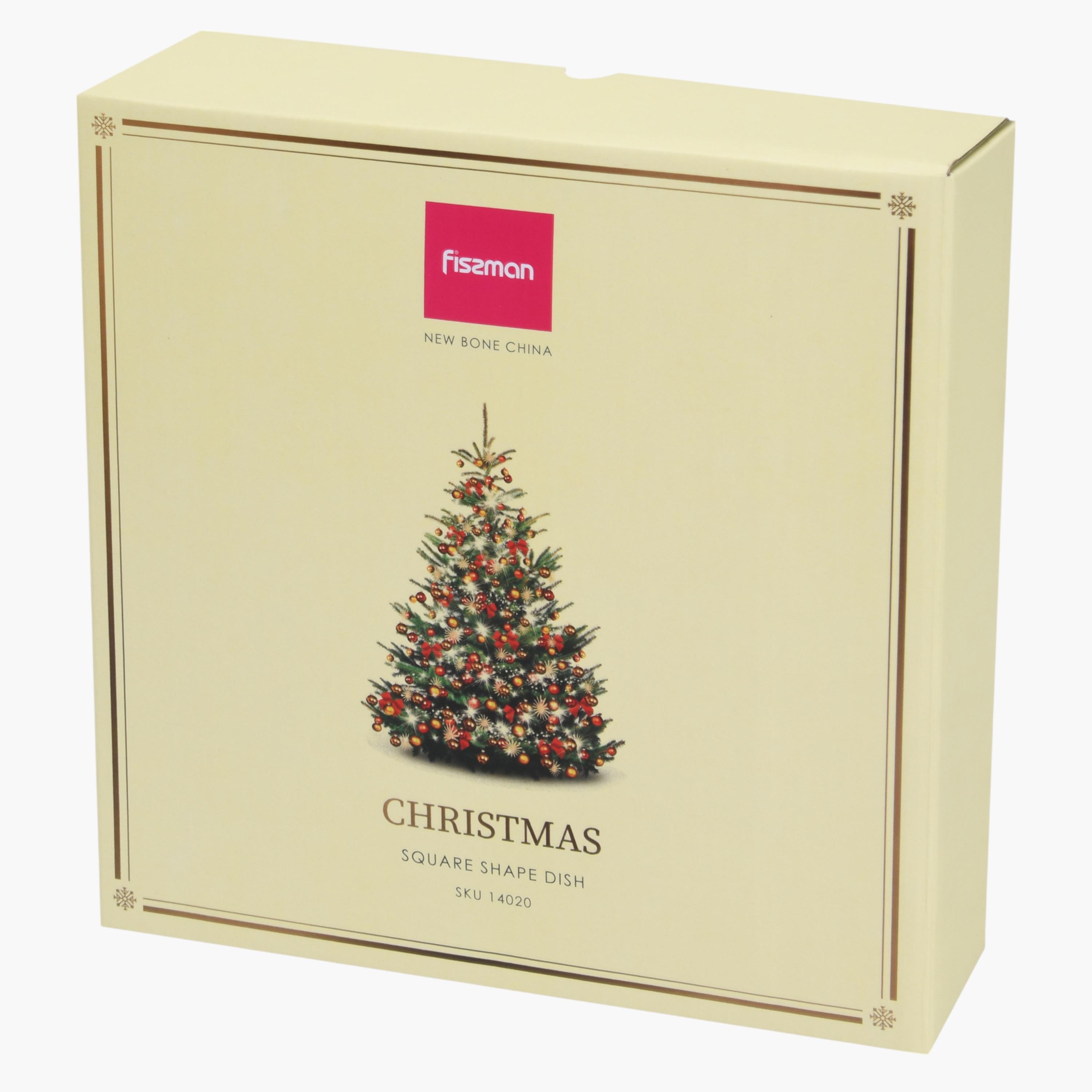 New Bone China Christmas Square Plate - 22 cms-household-dining-serveware-servingplatters-image-7