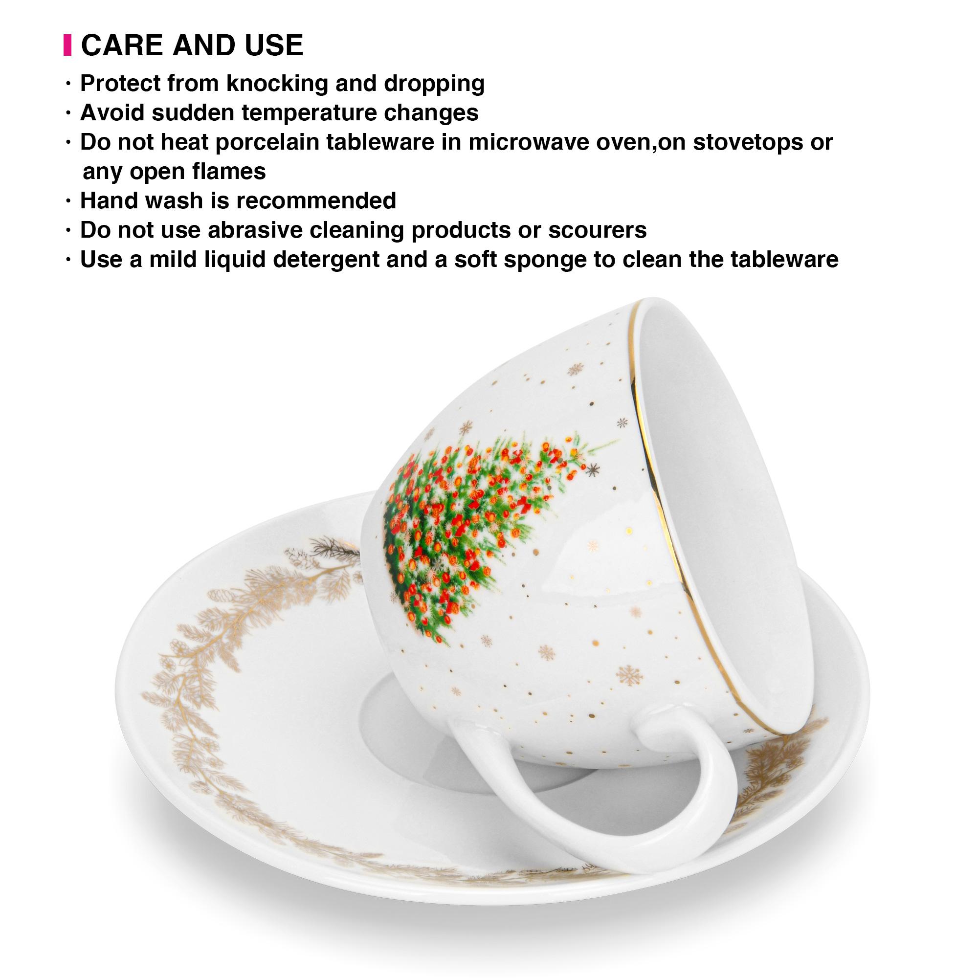 طقم فنجان وصحن قطعتين من الخزف الصيني بسعة 260 مل من فيسمان-household-dining-teaandcoffee-teaandcoffeesets-image-5
