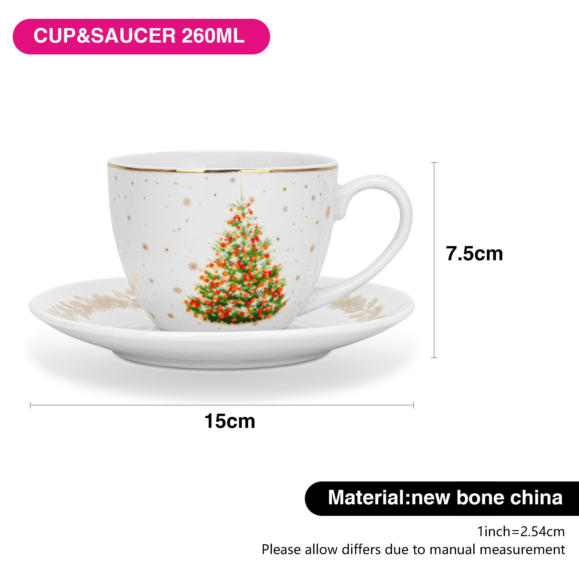 طقم فنجان وصحن قطعتين من الخزف الصيني بسعة 260 مل من فيسمان-household-dining-teaandcoffee-teaandcoffeesets-image-6