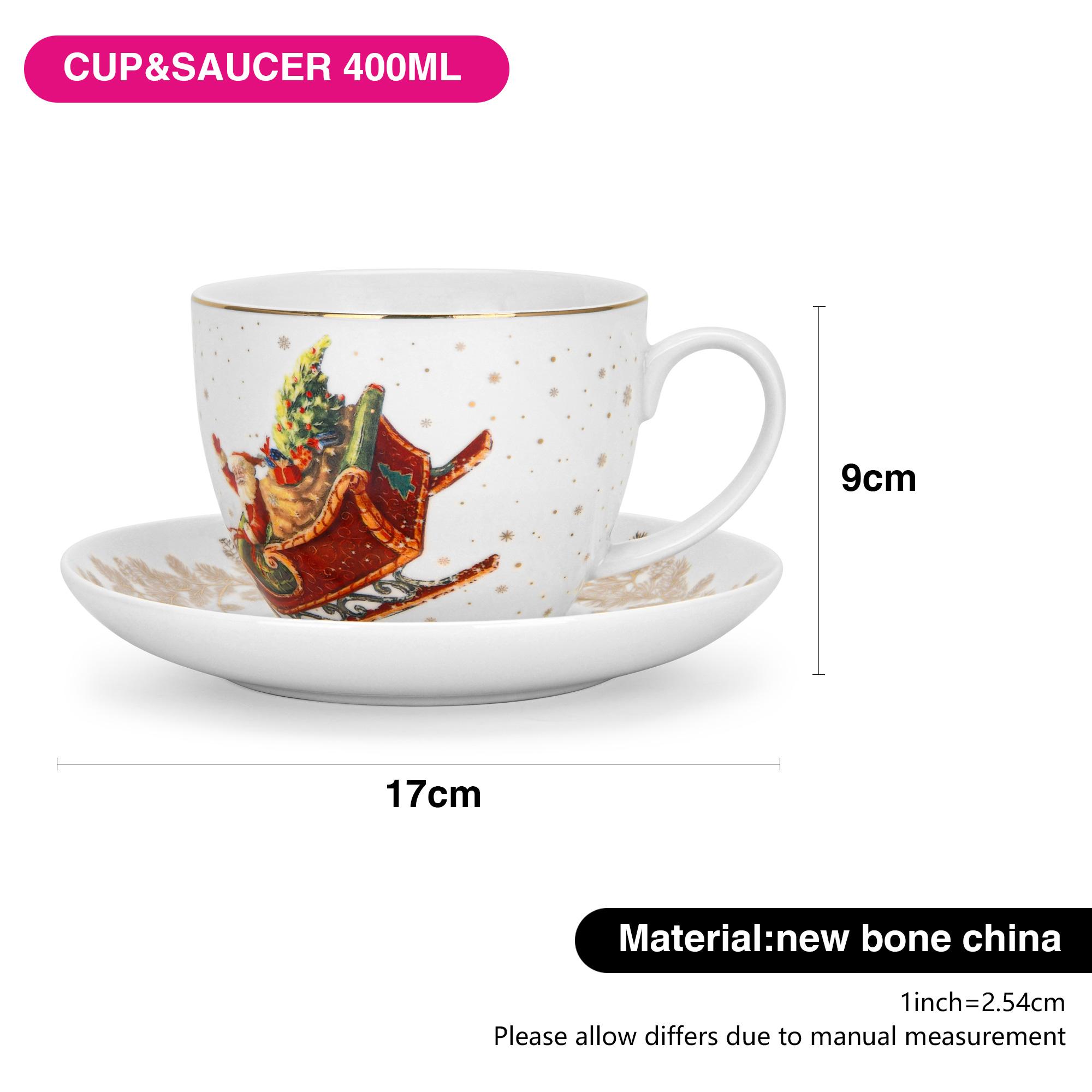Christmas Print 2-Piece New Bone China Cup and Saucer Set - 400 ml-household-dining-teaandcoffee-teaandcoffeesets-image-5