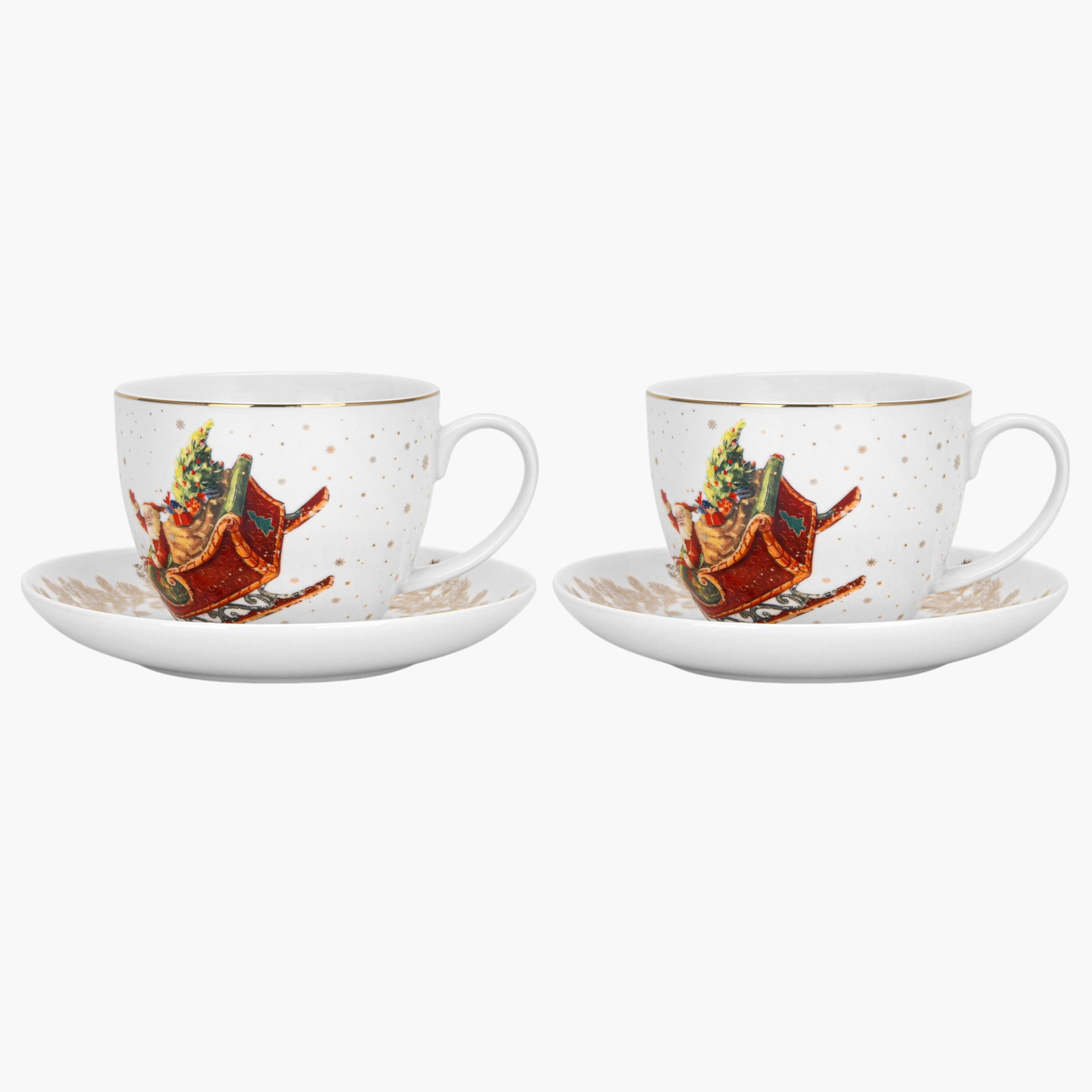 Christmas Print 2-Piece New Bone China Cup and Saucer Set - 400 ml-household-dining-teaandcoffee-teaandcoffeesets-image-9