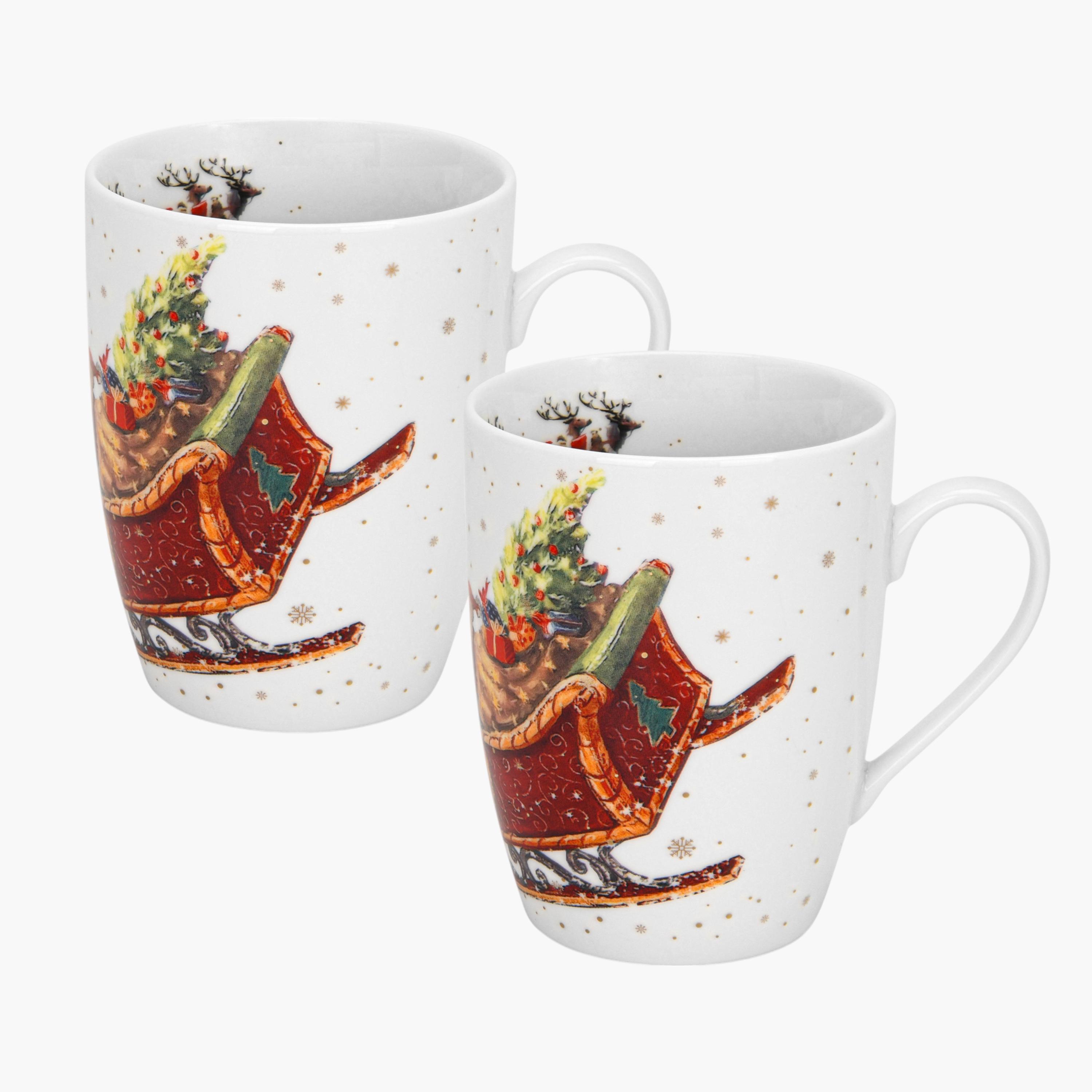 Christmas Print 2-Piece New Bone China Mug Set - 360 ml-household-dining-teaandcoffee-mugsandcups-image-2