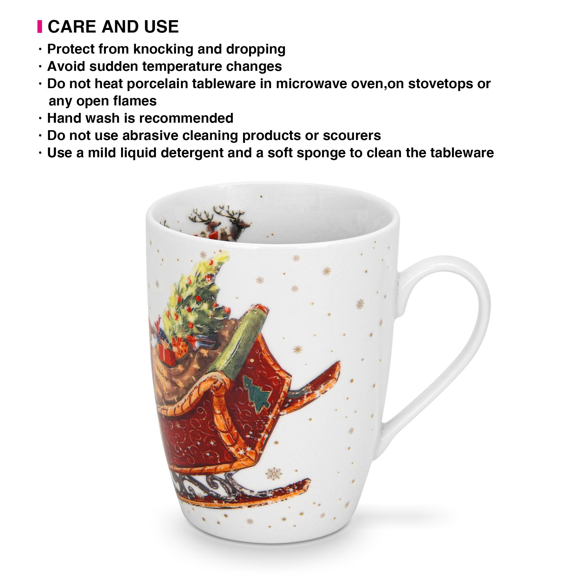 Christmas Print 2-Piece New Bone China Mug Set - 360 ml-household-dining-teaandcoffee-mugsandcups-image-5