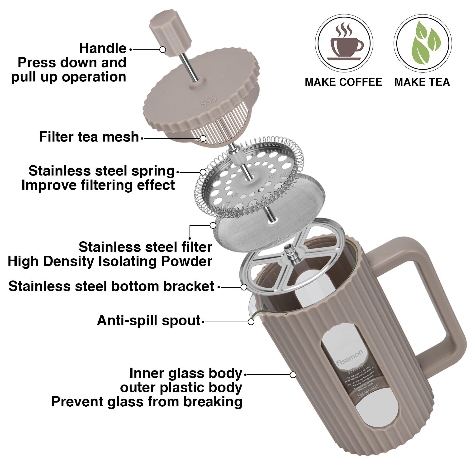 Fissman Borosilicate Glass French Press Coffee Maker - 350 ml-household-dining-teaandcoffee-vacuumflaskscoffeeandteapots-image-2