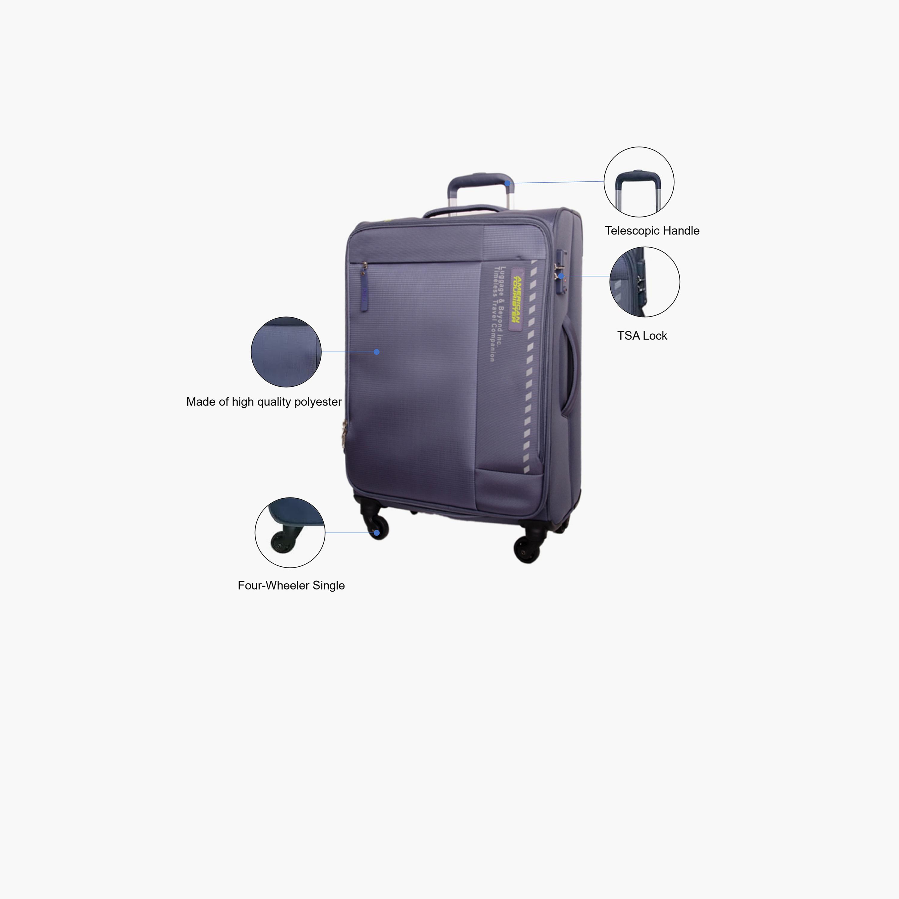 أميريكان توريستر-  شنطة مارينا حجم كبير بوليستر بجوانب طرية 81 سم بأربع عجلات دوارة وقفل TSA-travel-luggagesandbags-luggage-image-3
