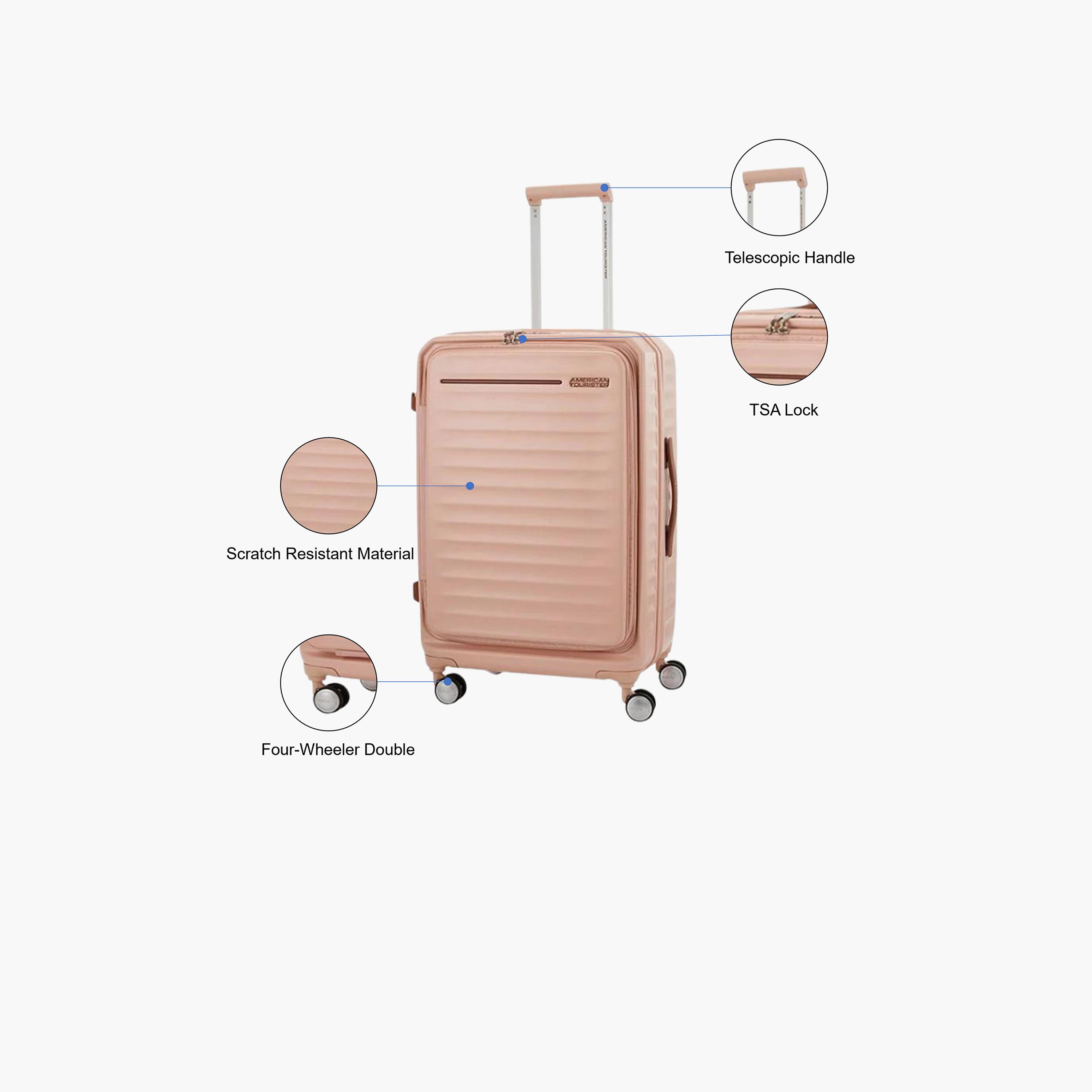 American Tourister Frontec 68 CM Medium Check-in Polycarbonate with ABS Hard Sided 4-Wheeler Spinner Trolley Bag with TSA Combination Lock-travel-luggagesandbags-luggage-image-3