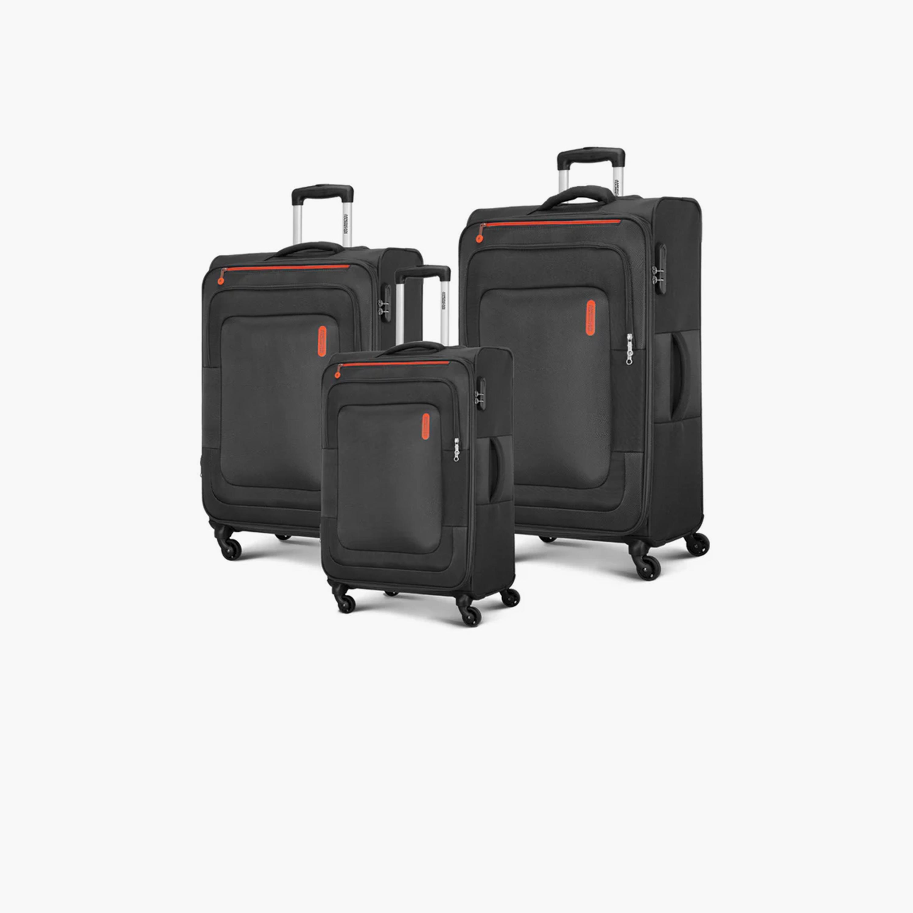 American Tourister Duncan Set of 3 Polyester Soft Sided 4-Wheeler Spinner Trolley Bag with 3-digit combination lock-travel-luggagesandbags-luggage-image-1