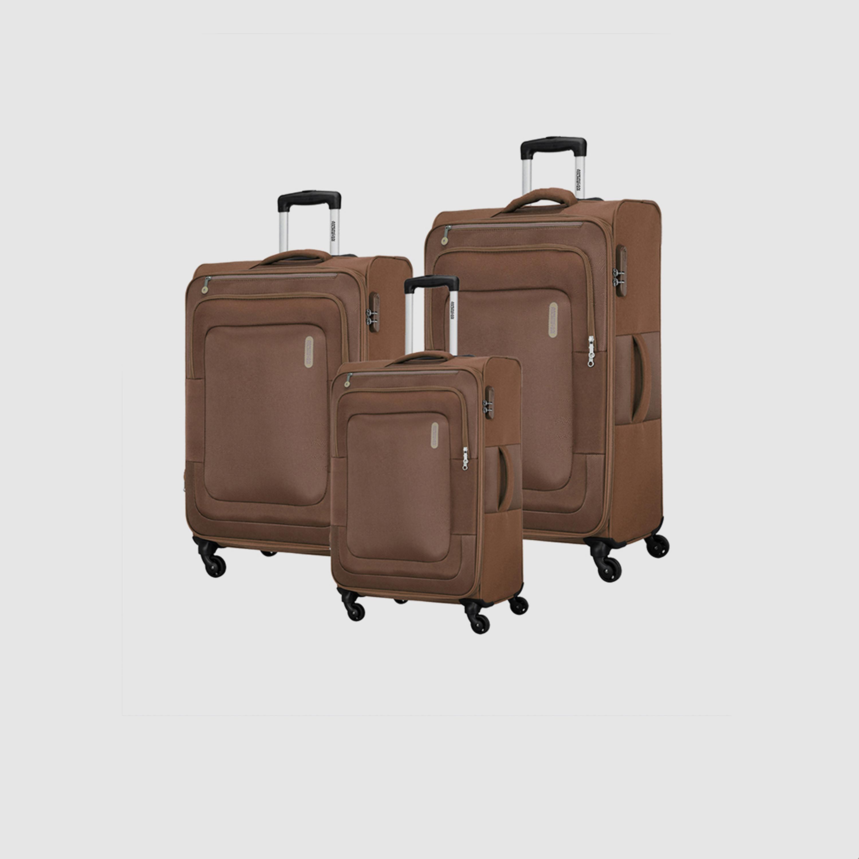 American Tourister Duncan Set of 3 Polyester Soft Sided 4-Wheeler Spinner Trolley Bag with 3-digit combination lock-travel-luggagesandbags-luggage-image-1