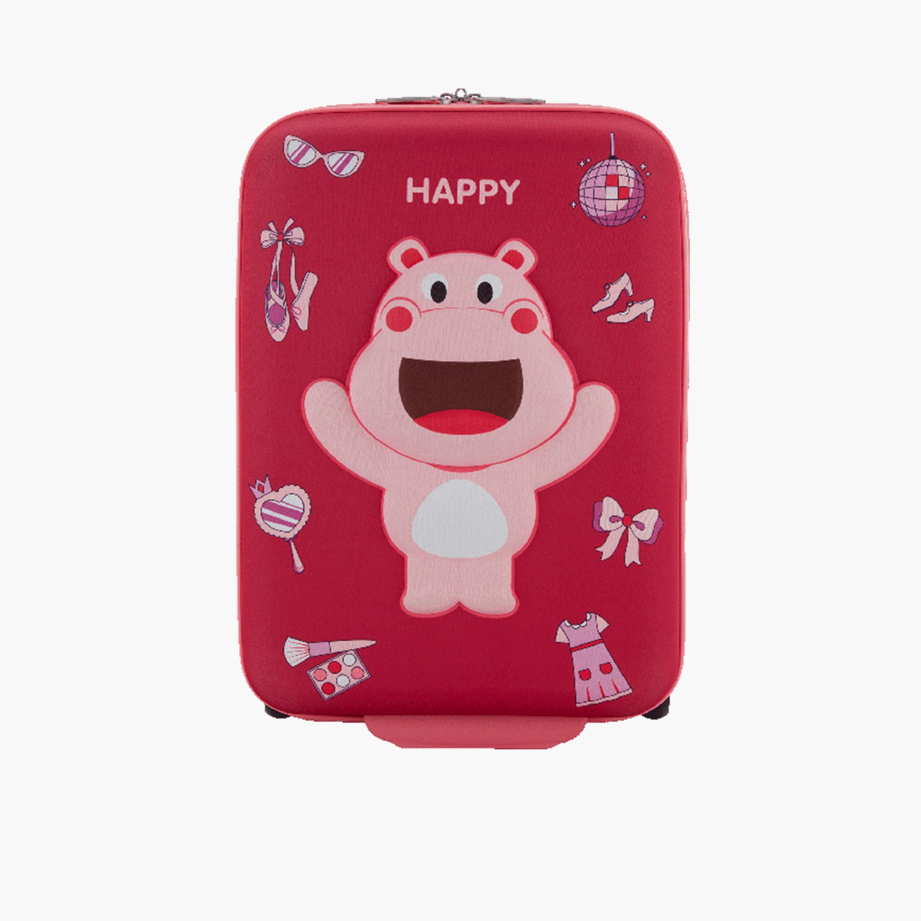 American Tourister Kiztopia 47 CM Small Cabin Plastic Hard Sided 2-Wheeler Spinner Trolley Bag with TSA lock-travel-kidstrolleyandbags-image-1