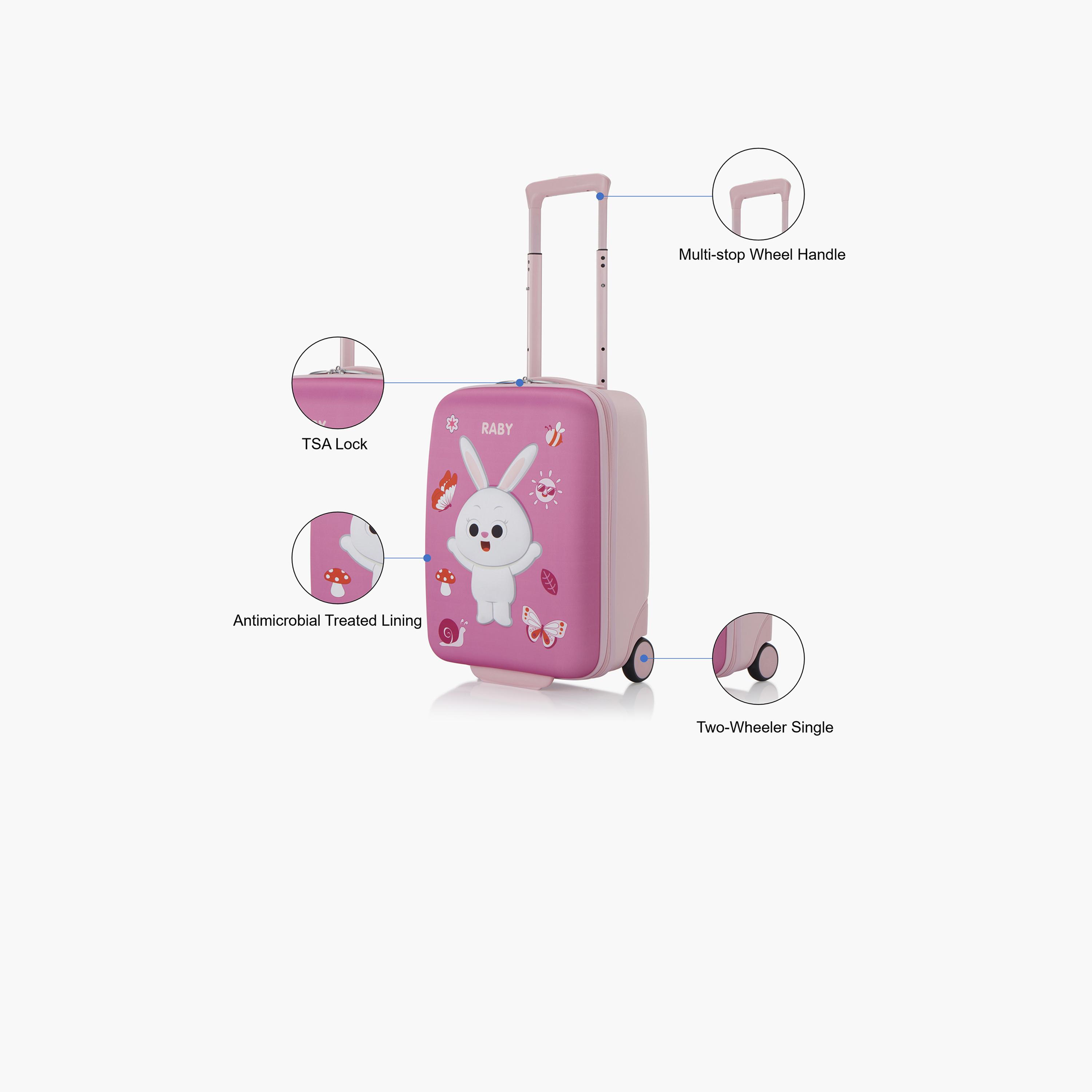 American Tourister Kiztopia 47 CM Small Cabin Plastic Hard Sided 2-Wheeler Spinner Trolley Bag with TSA lock-travel-kidstrolleyandbags-image-3