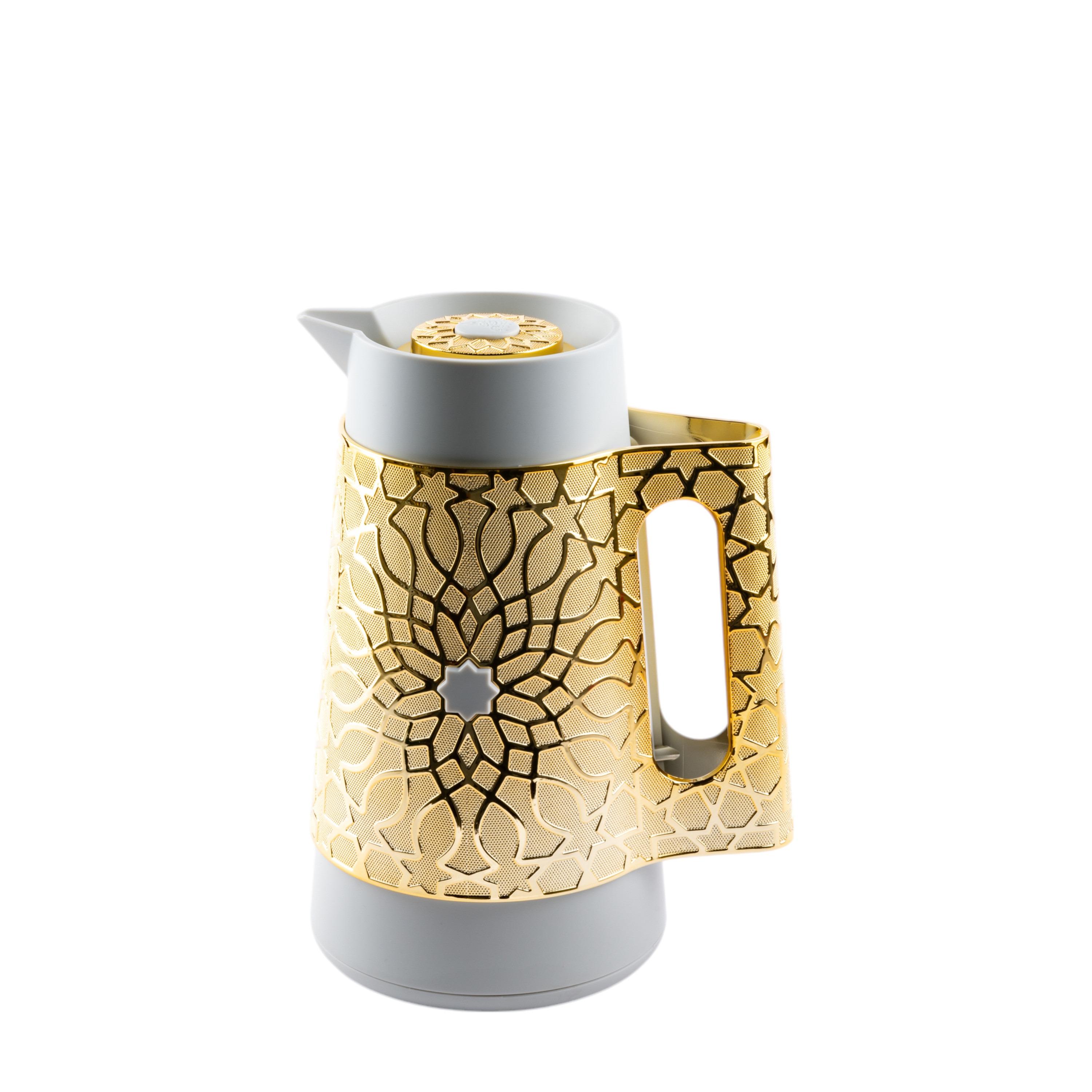 Asalah Embossed Vacuum Flask - 1 L-household-dining-teaandcoffee-vacuumflaskscoffeeandteapots-image-2