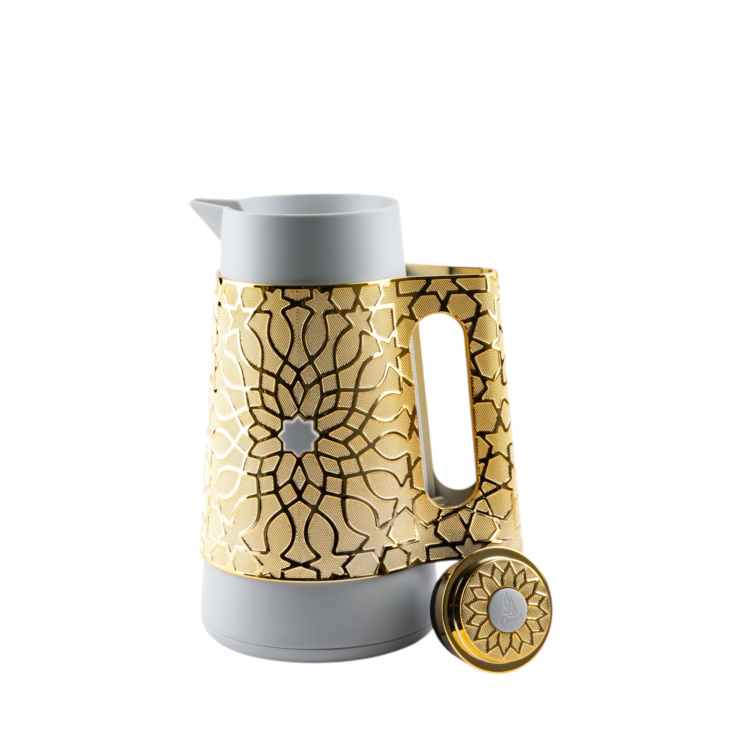 Asalah Embossed Vacuum Flask - 1 L-household-dining-teaandcoffee-vacuumflaskscoffeeandteapots-image-3