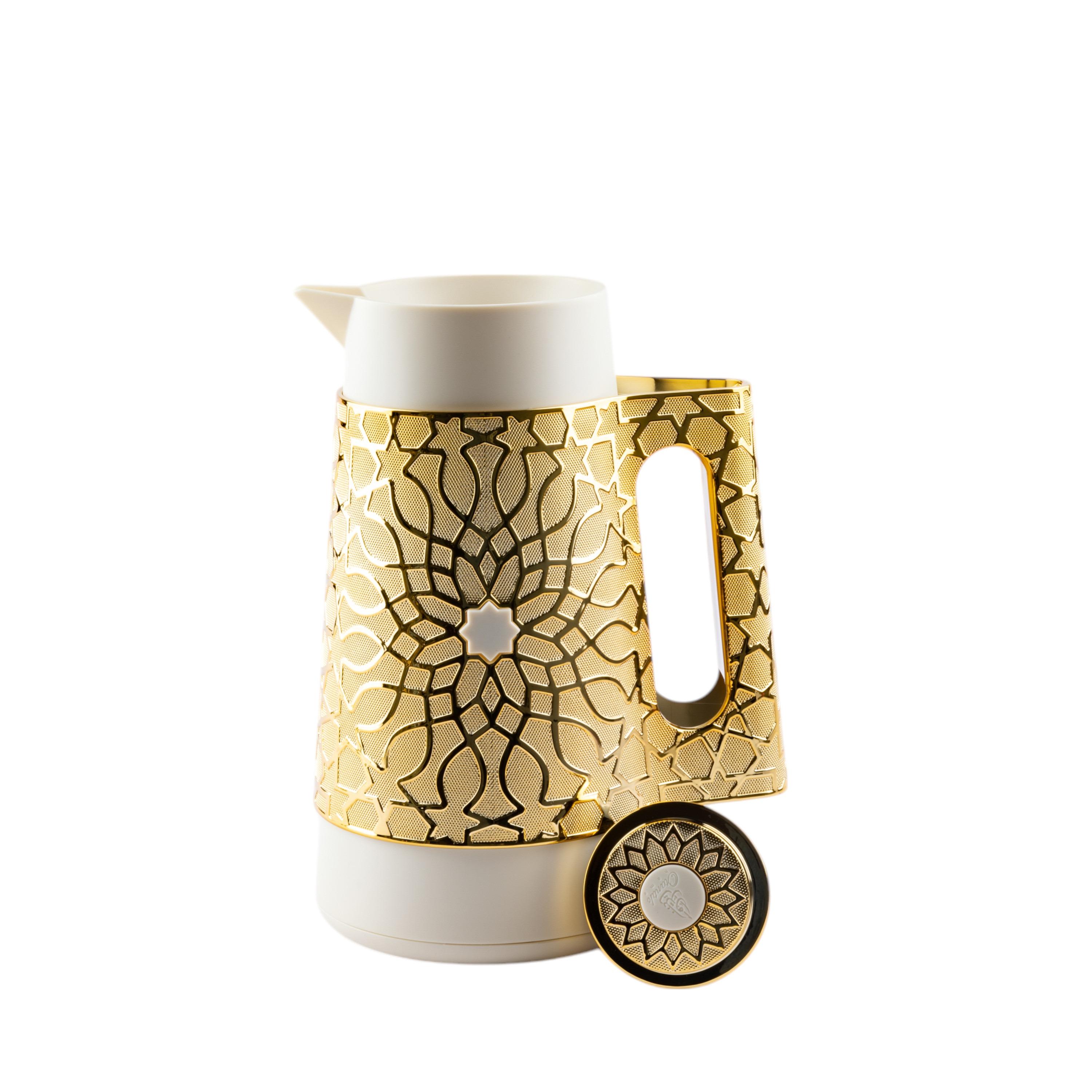 Asalah Embossed Vacuum Flask - 1 L-household-dining-teaandcoffee-vacuumflaskscoffeeandteapots-image-3