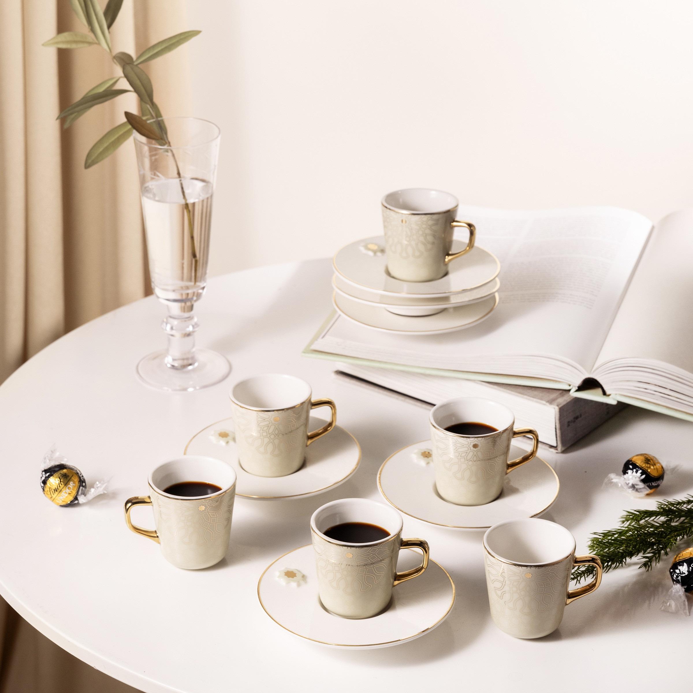 طقم فناجين قهوة وصحون 12 قطعة أصالة من أوتانتيك-household-dining-teaandcoffee-teaandcoffeesets-image-1