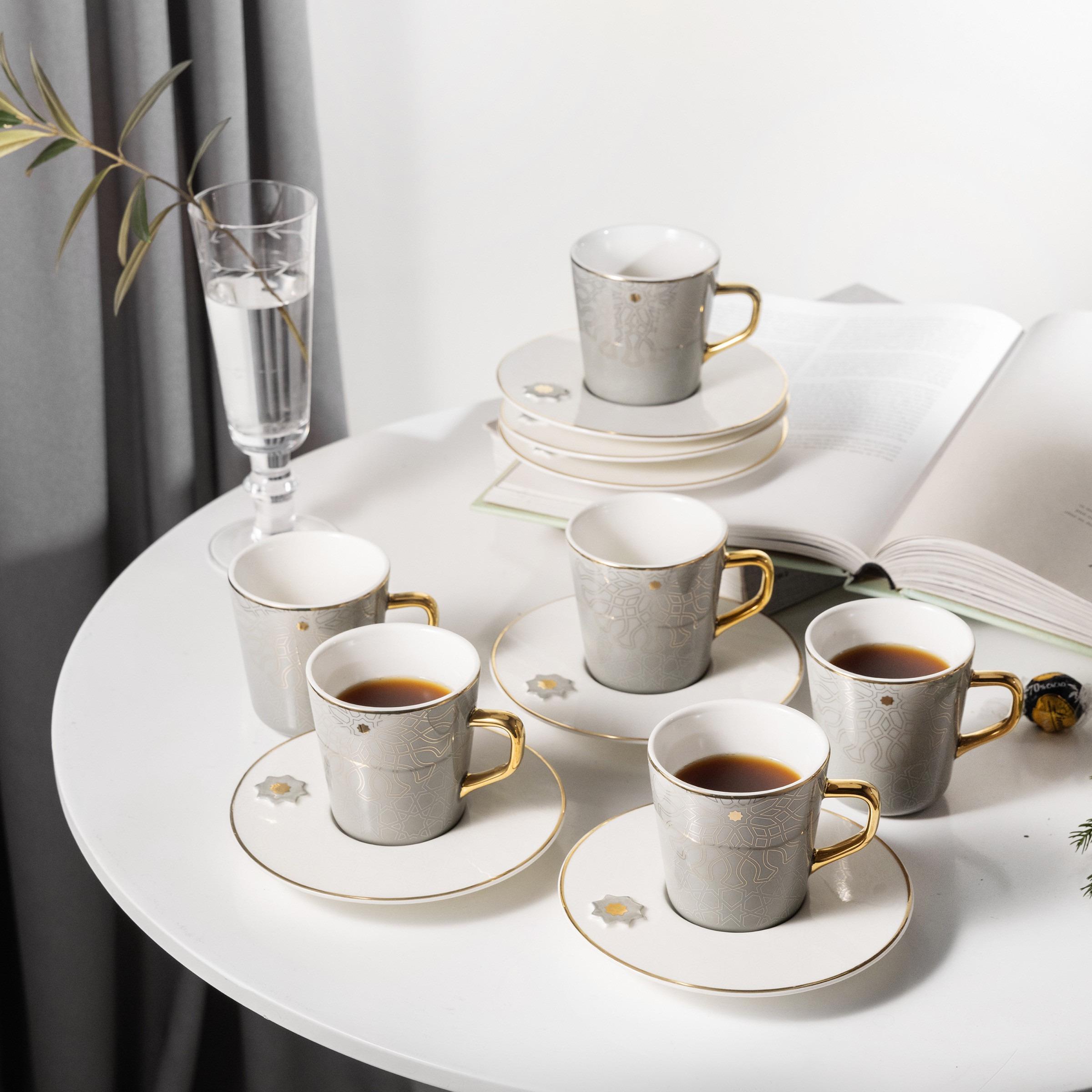 طقم فناجين قهوة وصحون 12 قطعة أصالة من أوتانتيك-household-dining-teaandcoffee-teaandcoffeesets-image-1