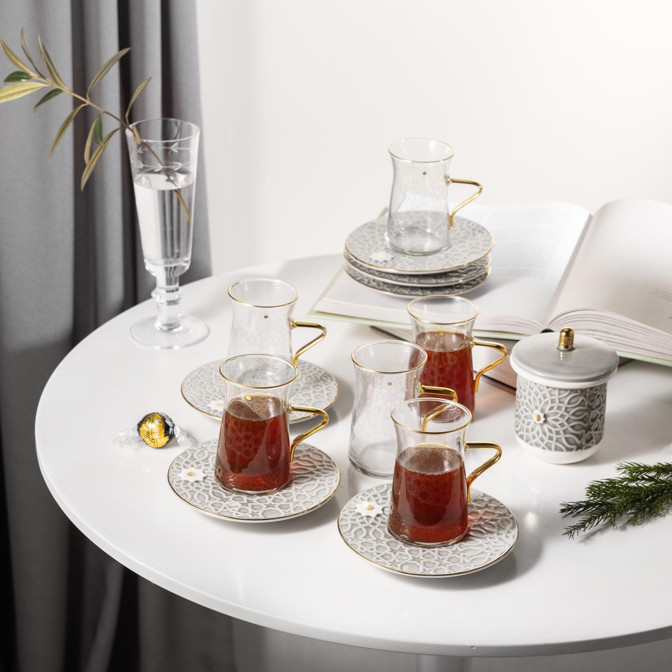 طقم فناجين وصحون مع وعاء سكر 12 قطعة أصالة من أوتانتيك - 150 مل-household-dining-teaandcoffee-teaandcoffeesets-image-1