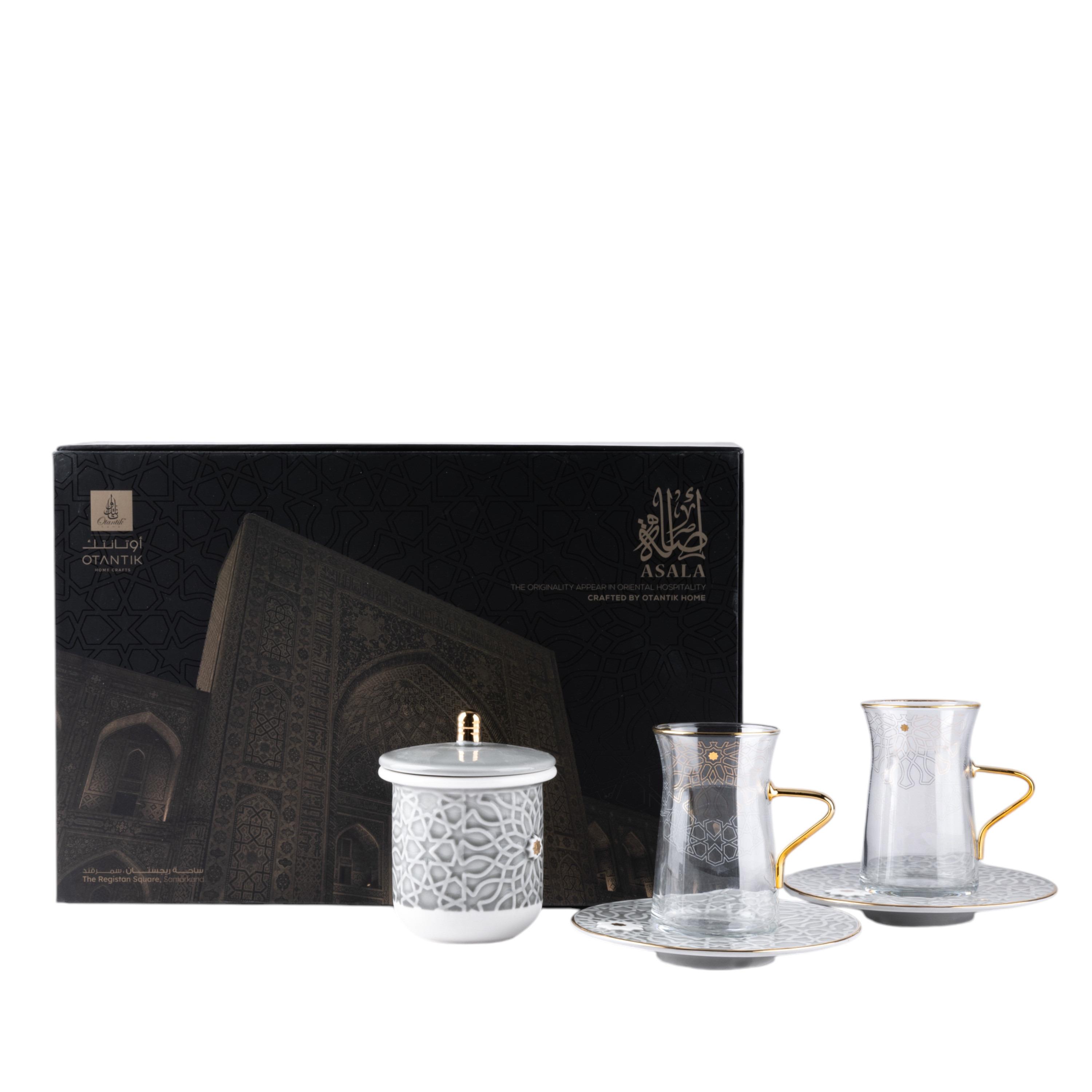Asalah 12-Piece Cup and Saucer Set with Sugar Pot - 150 ml-household-dining-teaandcoffee-teaandcoffeesets-image-2