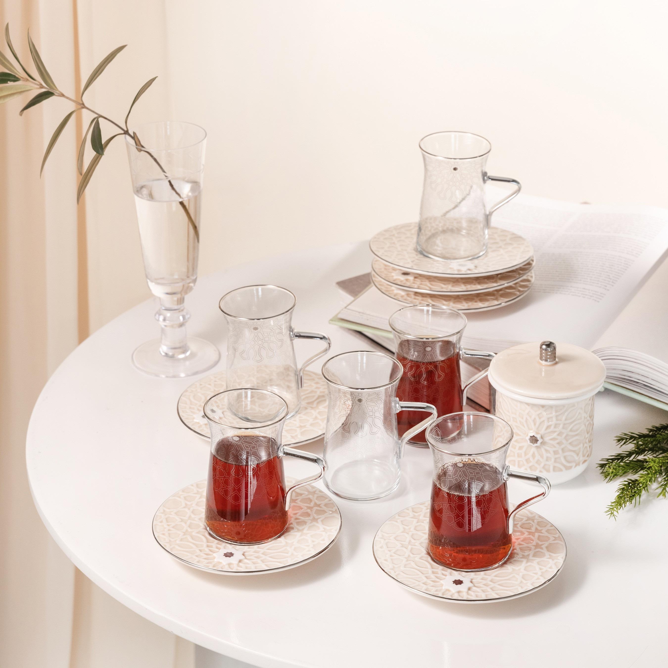 Asalah 12-Piece Cup and Saucer Set with Sugar Pot - 150 ml-household-dining-teaandcoffee-teaandcoffeesets-image-1