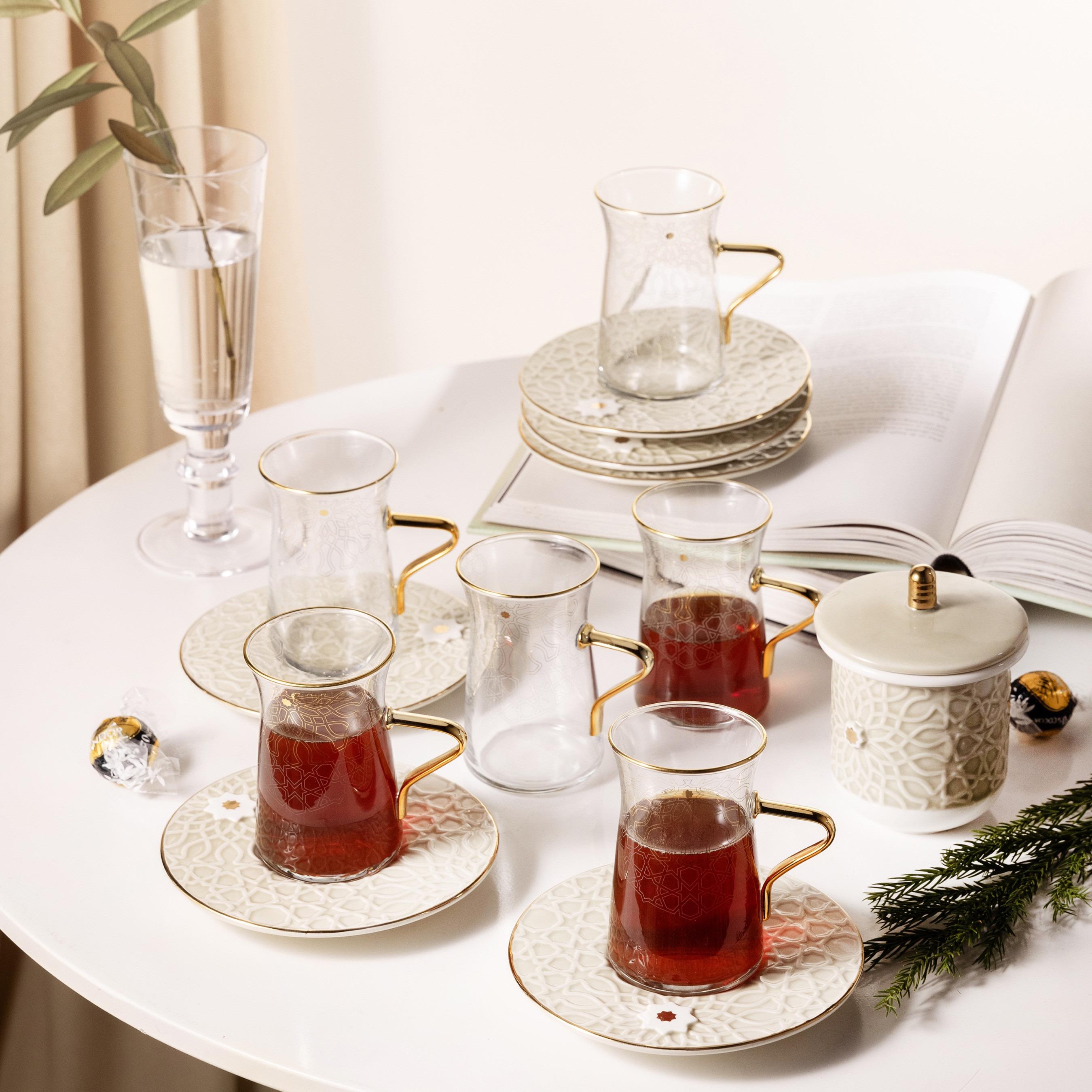طقم فناجين وصحون مع وعاء سكر 12 قطعة أصالة من أوتانتيك - 150 مل-household-dining-teaandcoffee-teaandcoffeesets-image-1