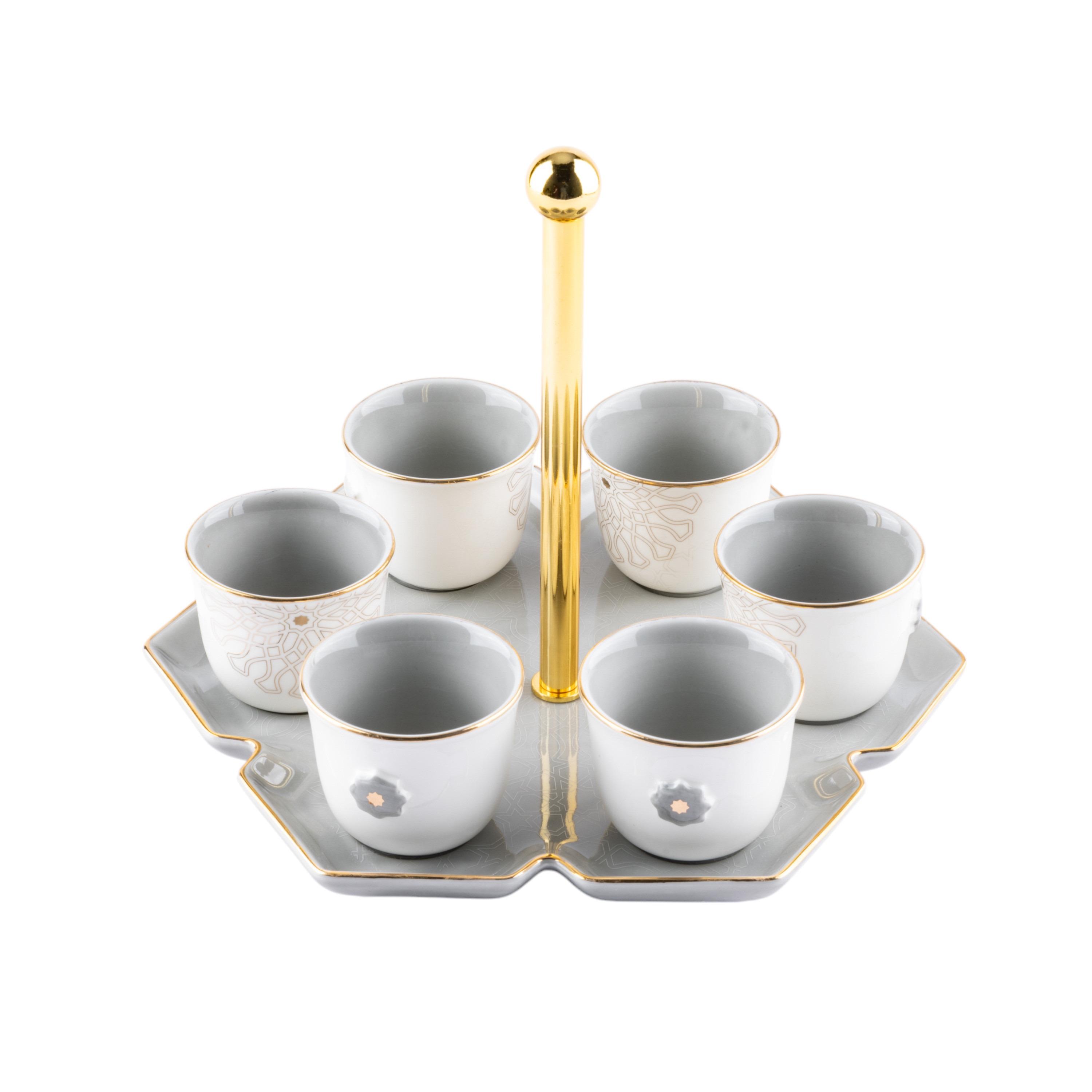 Asalah 6-Piece Porcelain Kahwa Cup Set with Stand - 50 ml-household-dining-teaandcoffee-teaandcoffeesets-image-5