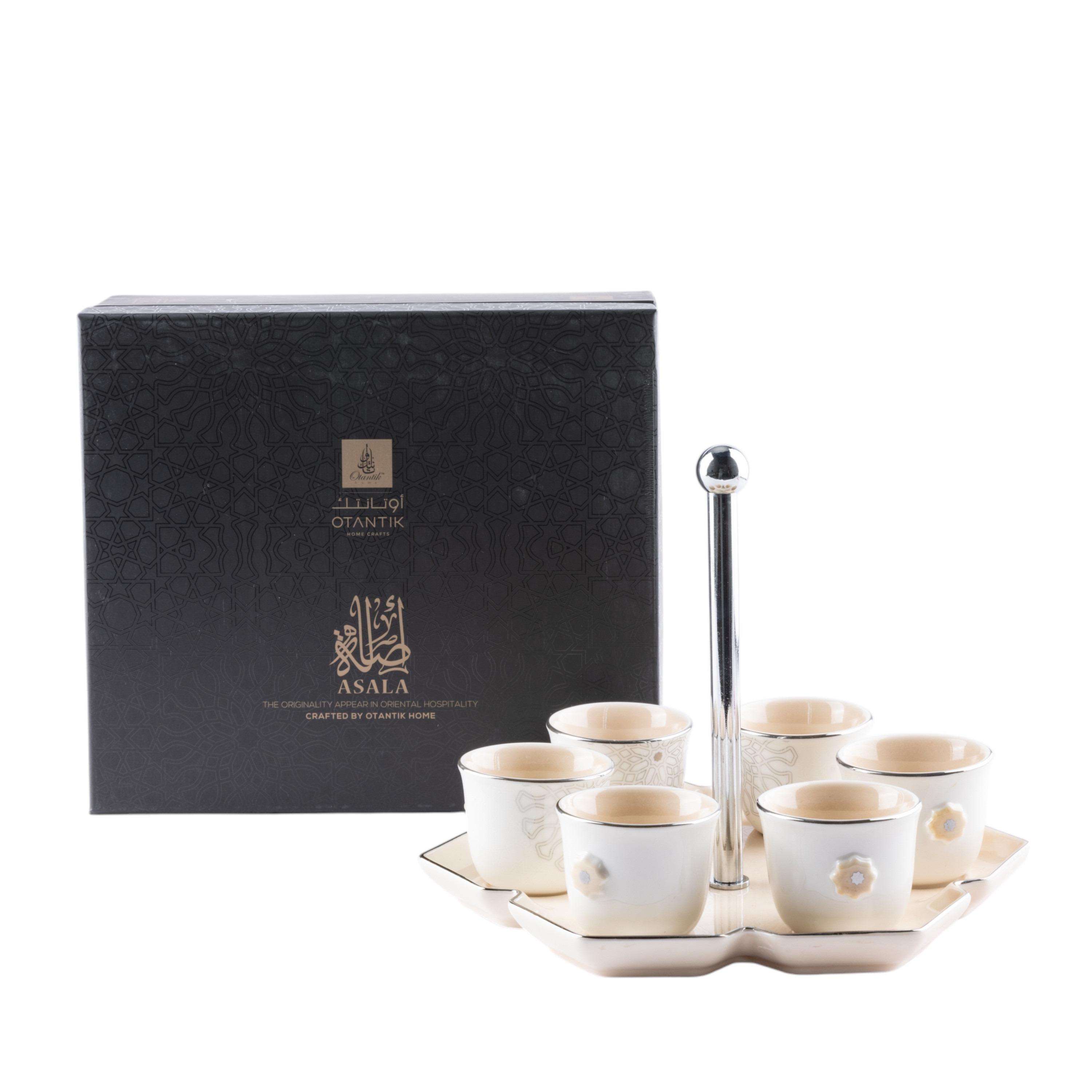 طقم فناجين قهوة مع حامل 6 قطع أصالة من أوتانتيك-household-dining-teaandcoffee-teaandcoffeesets-image-2