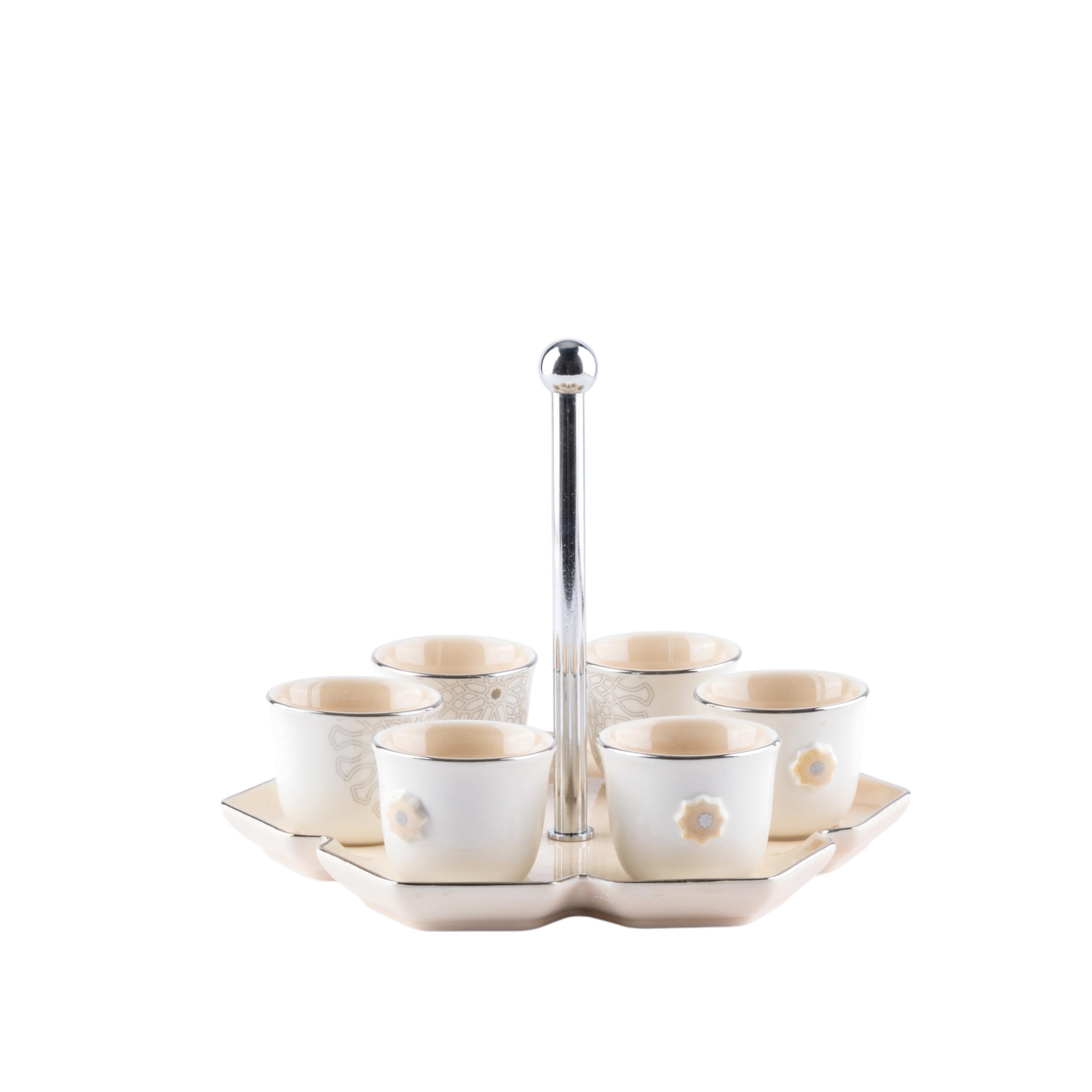 طقم فناجين قهوة مع حامل 6 قطع أصالة من أوتانتيك-household-dining-teaandcoffee-teaandcoffeesets-image-4