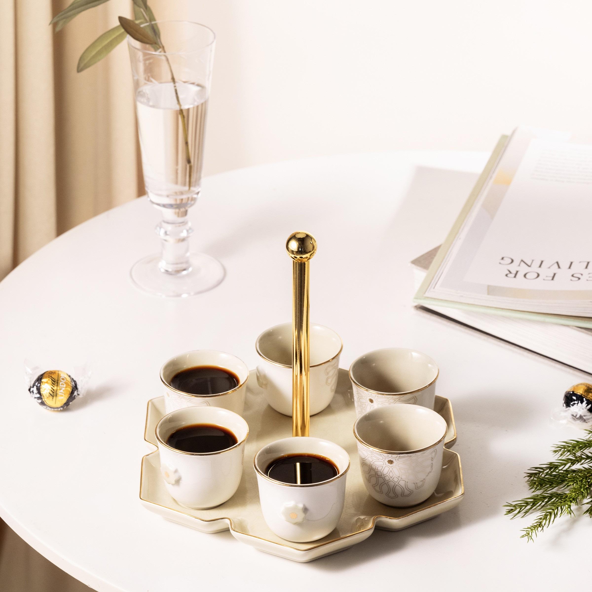 Asalah 6-Piece Kahwa Cup Set with Stand-household-dining-teaandcoffee-teaandcoffeesets-image-1