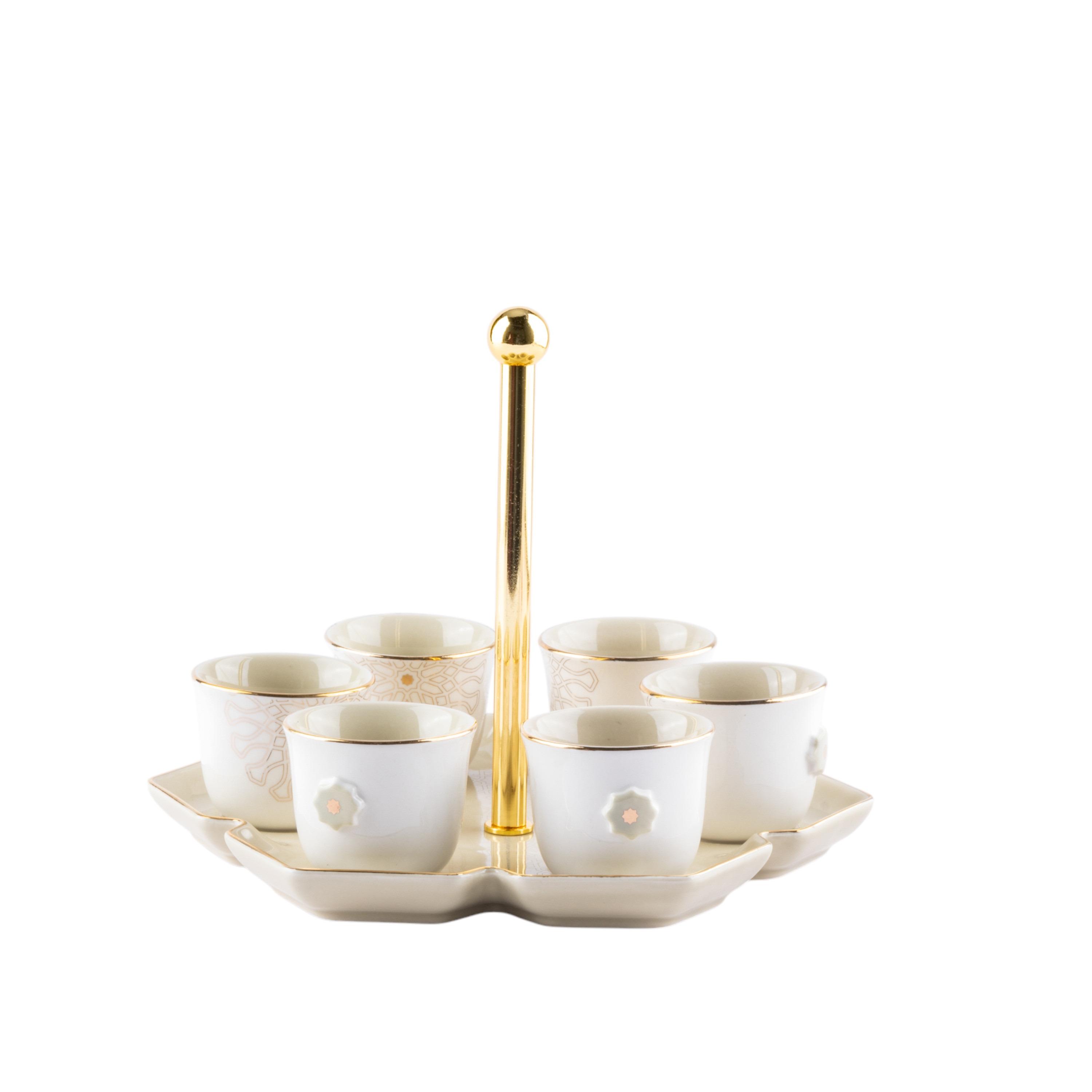 طقم فناجين قهوة مع حامل 6 قطع أصالة من أوتانتيك-household-dining-teaandcoffee-teaandcoffeesets-image-4