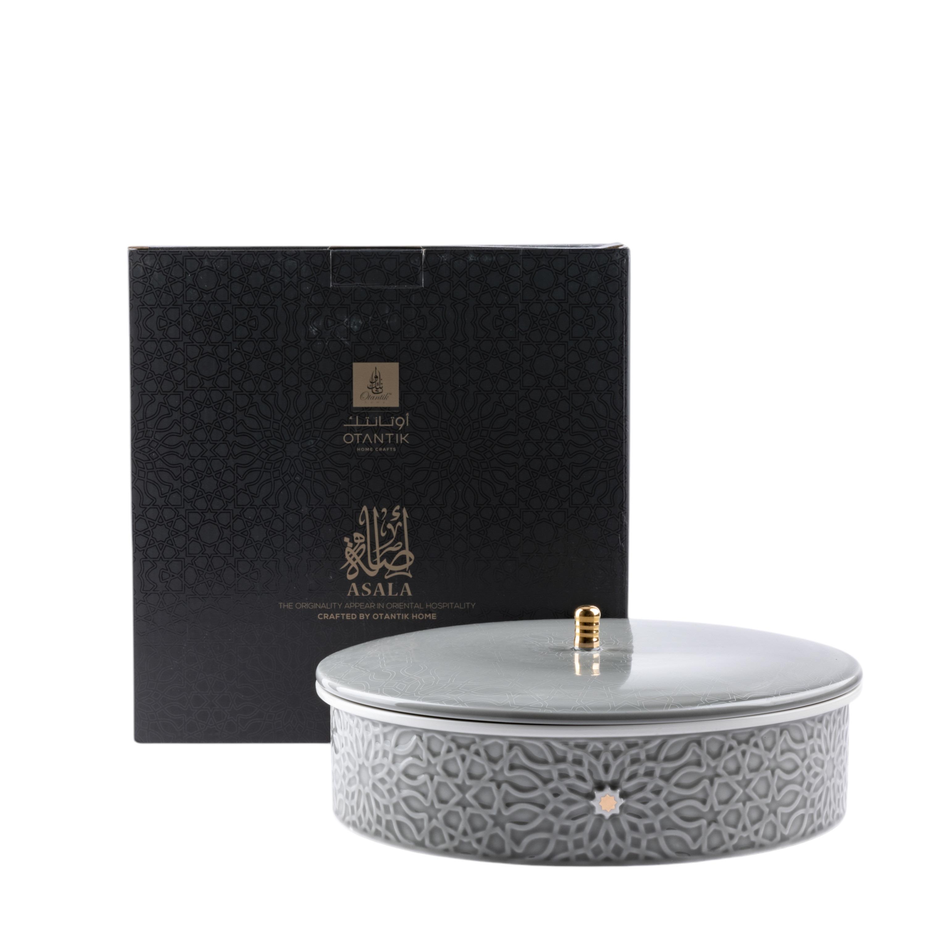 Asalah Porcelain Date Bowl with Lid - 28x28 cms-household-dining-dinnerware-bowls-image-2