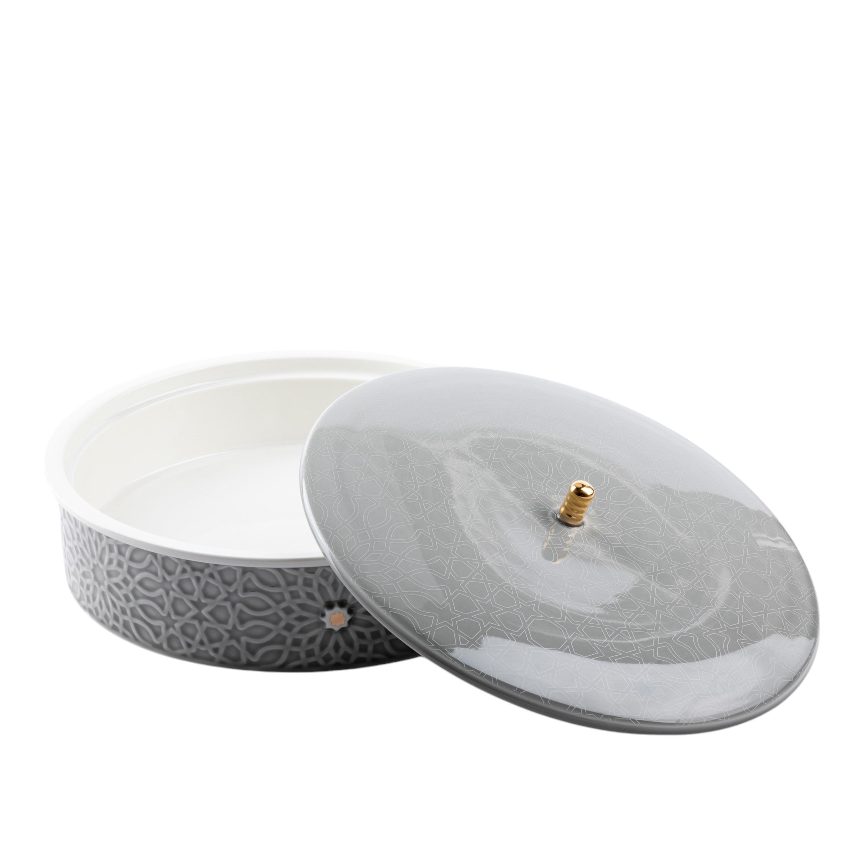 وعاء تمر بورسلان مع غطاء من أوتانتك أصالة - 28x28 سم-household-dining-dinnerware-bowls-image-4