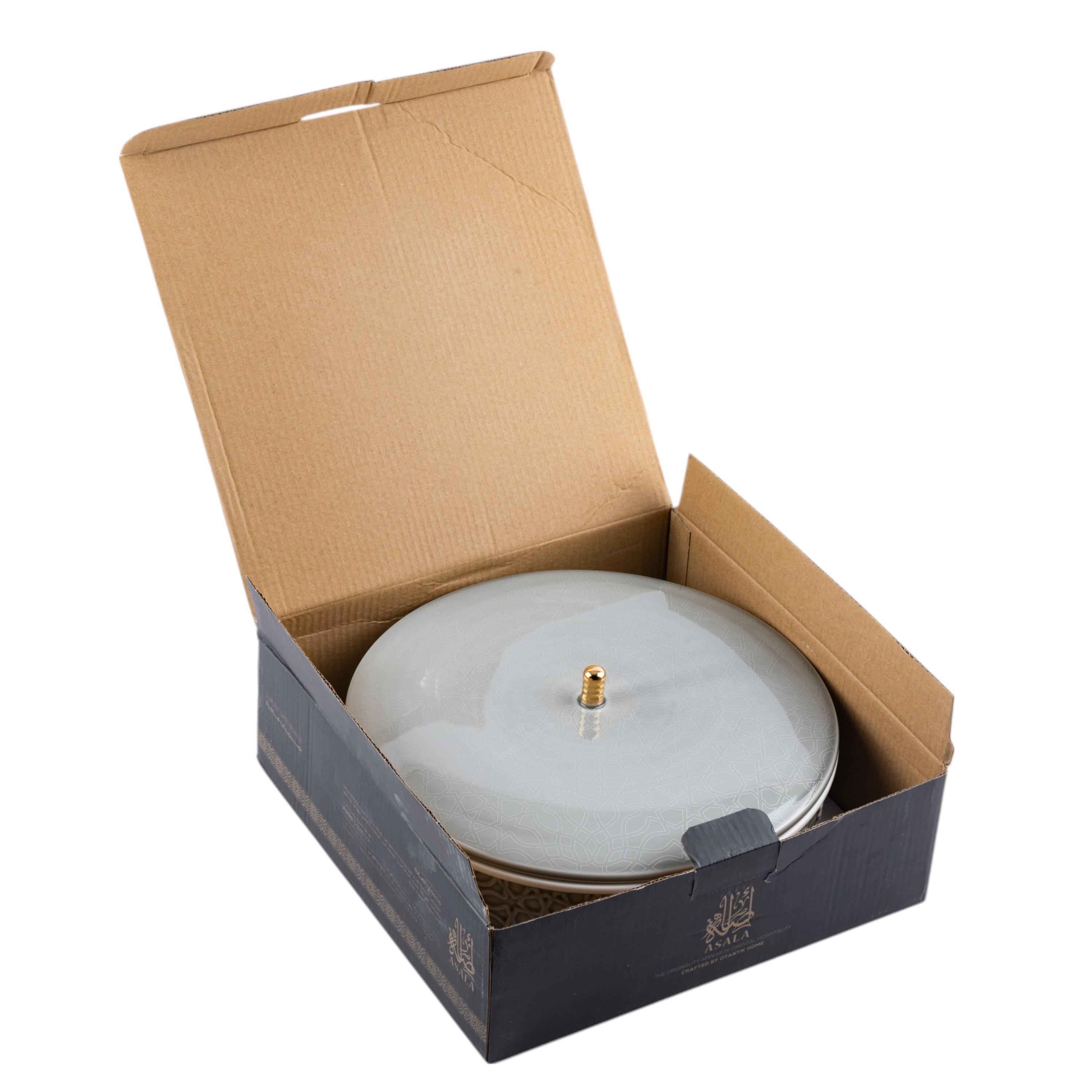 وعاء تمر بورسلان مع غطاء من أوتانتك أصالة - 28x28 سم-household-dining-dinnerware-bowls-image-5