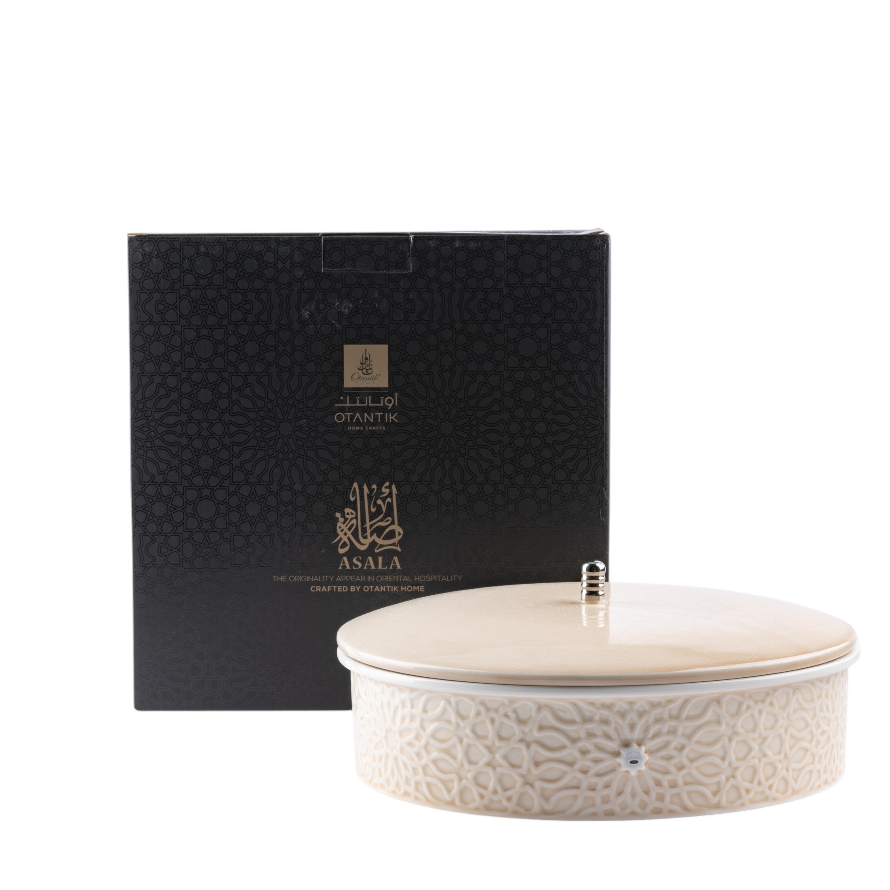 Asalah Porcelain Date Bowl with Lid - 28x28 cms-household-dining-dinnerware-bowls-image-2