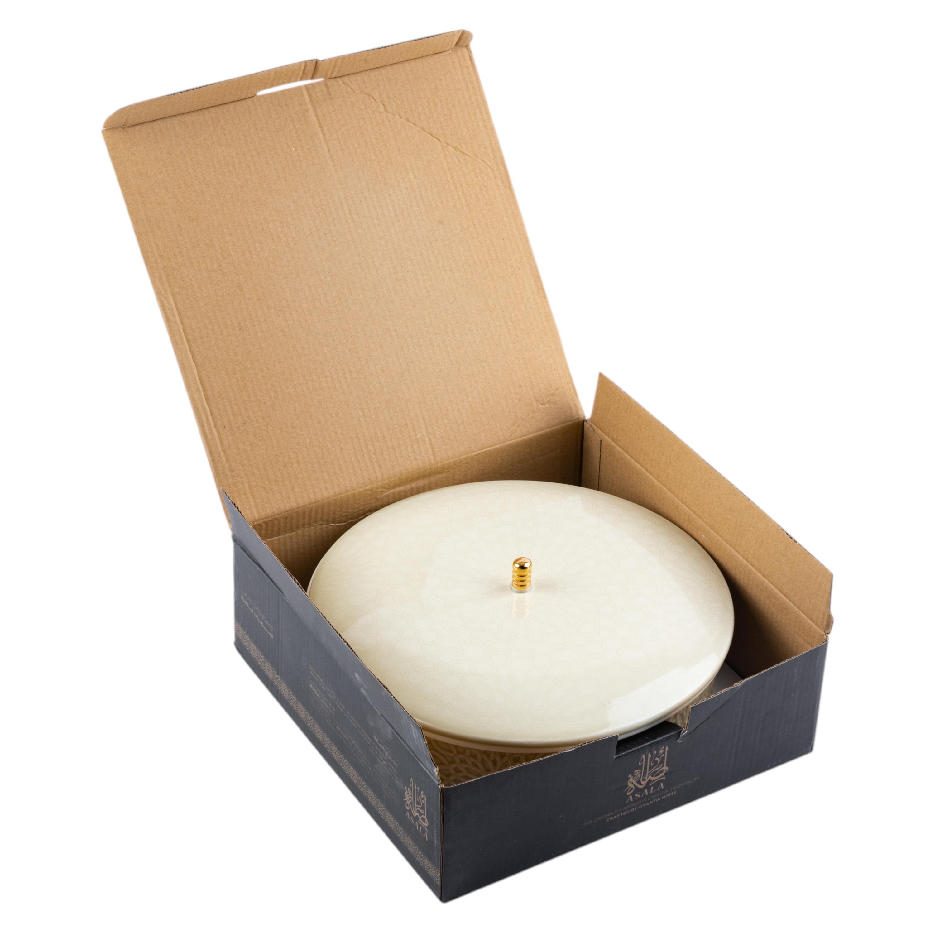 Asalah Porcelain Date Bowl with Lid - 28x28 cms-household-dining-dinnerware-bowls-image-5
