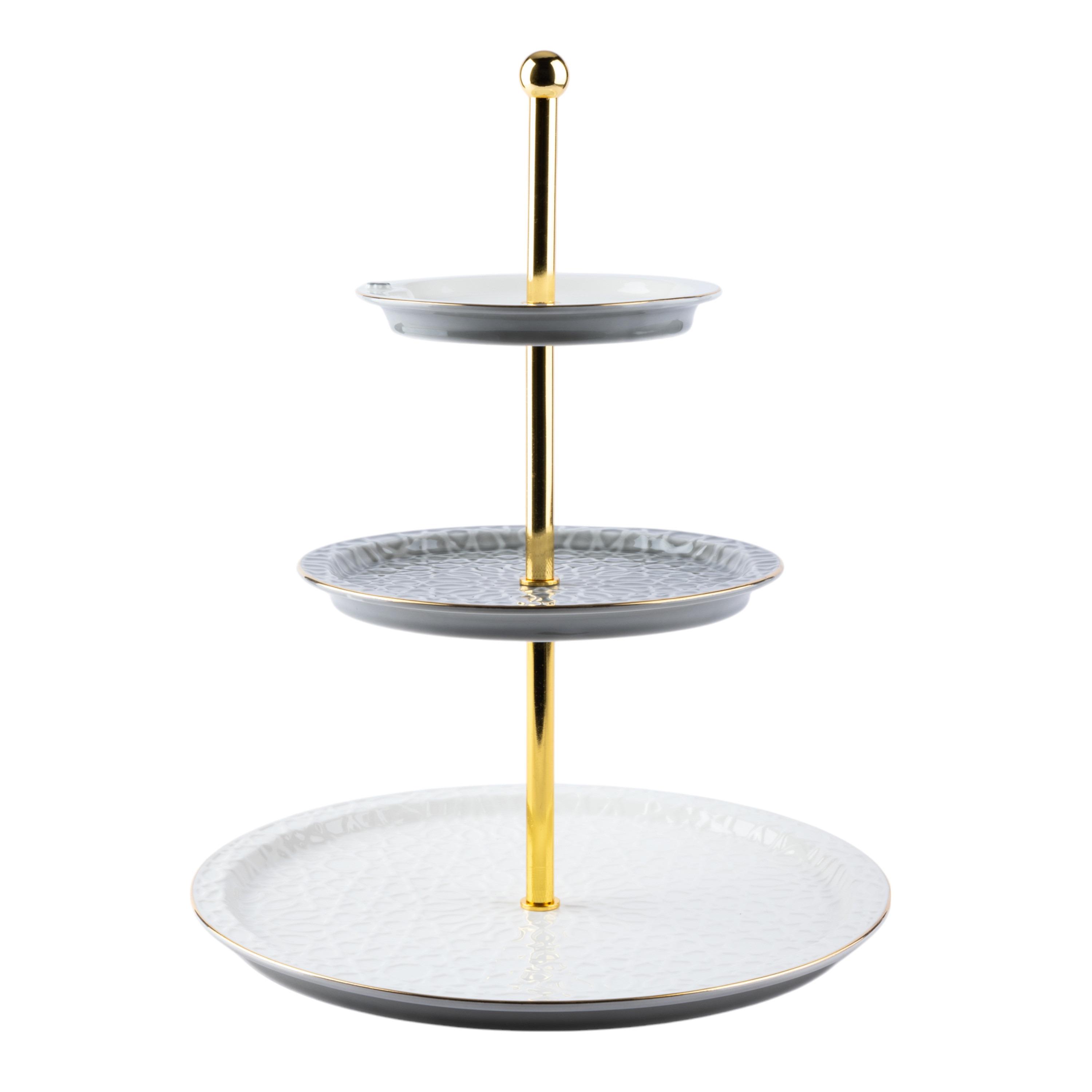 حامل كيك بورسلان 3 طوابق من أوتانتك أصالة - 14x27x9 سم-household-dining-serveware-cakestands-image-4