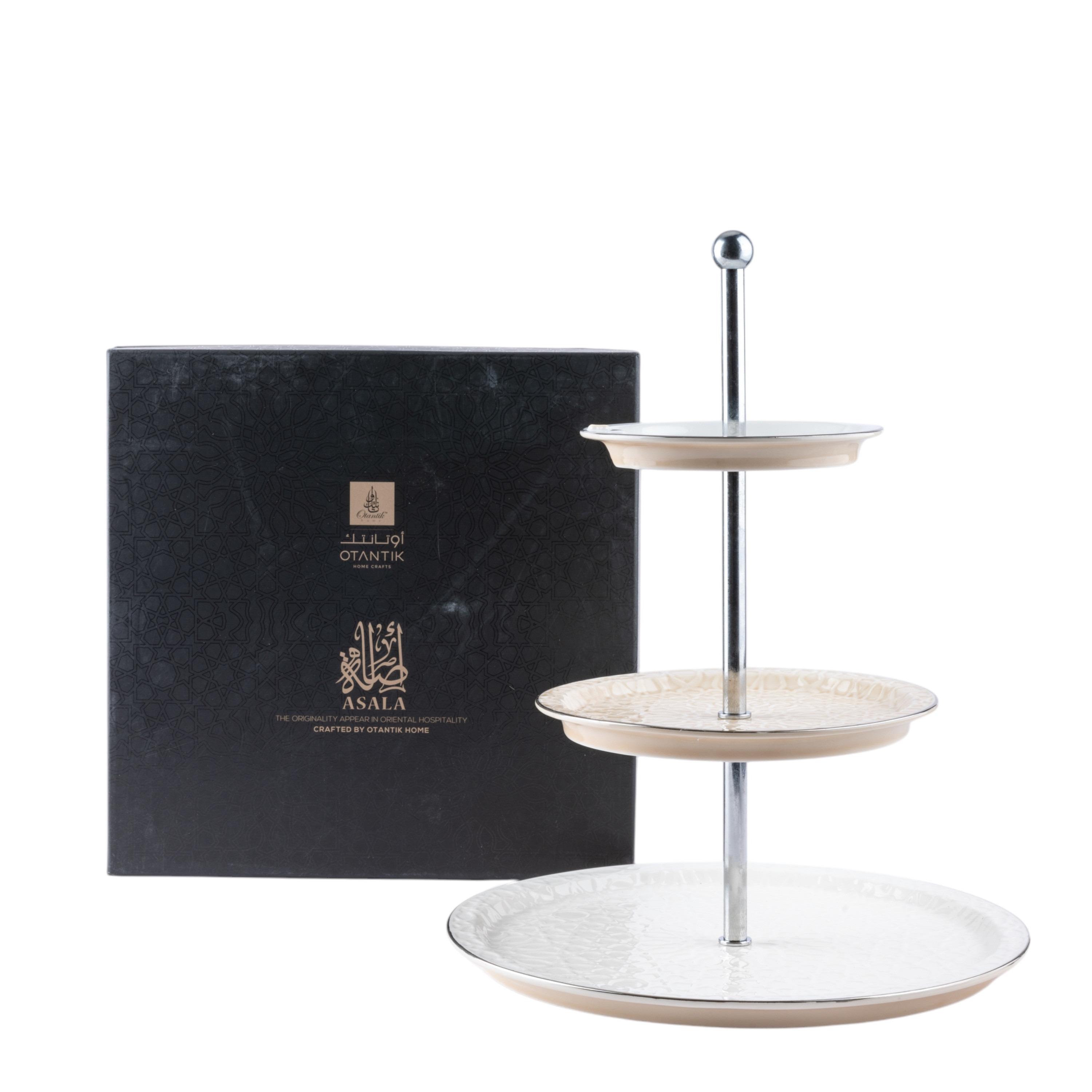 Asalah 3-Tier Porcelain Cake Stand -  14x27x9 cms-household-dining-serveware-cakestands-image-2